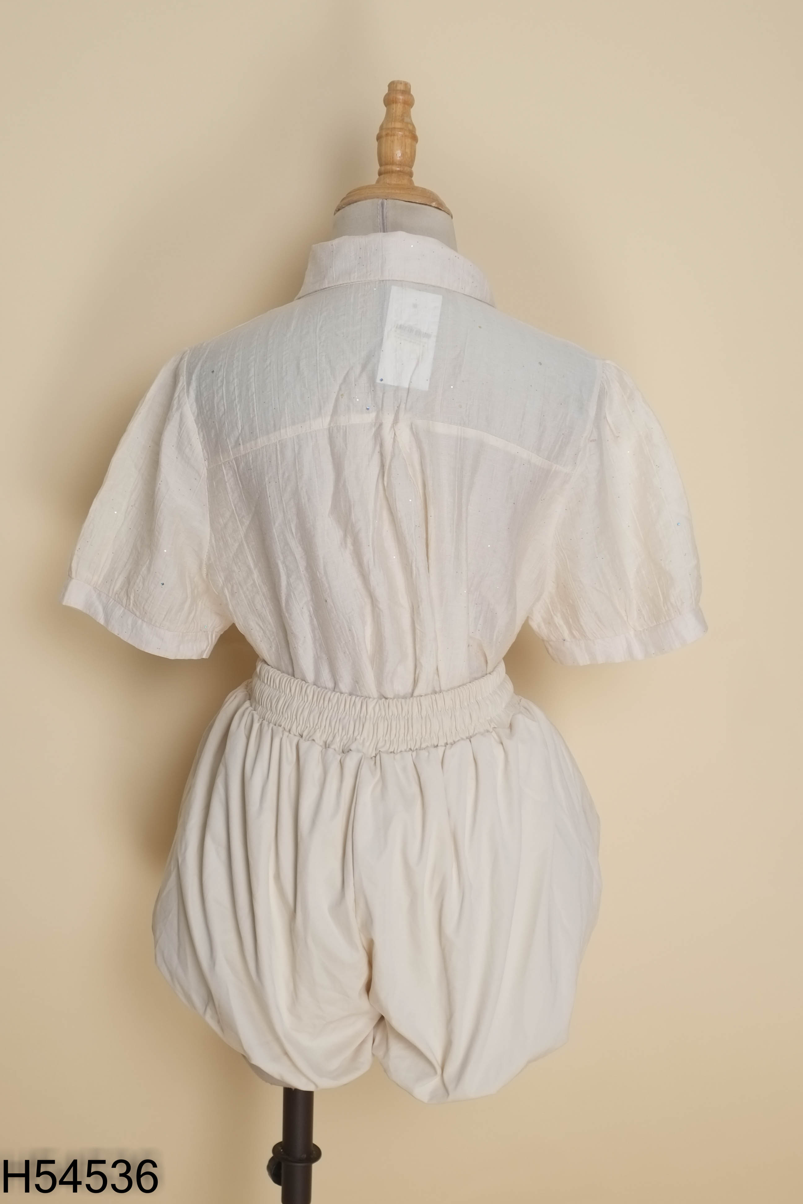 Set áo sơ mi + quần short be