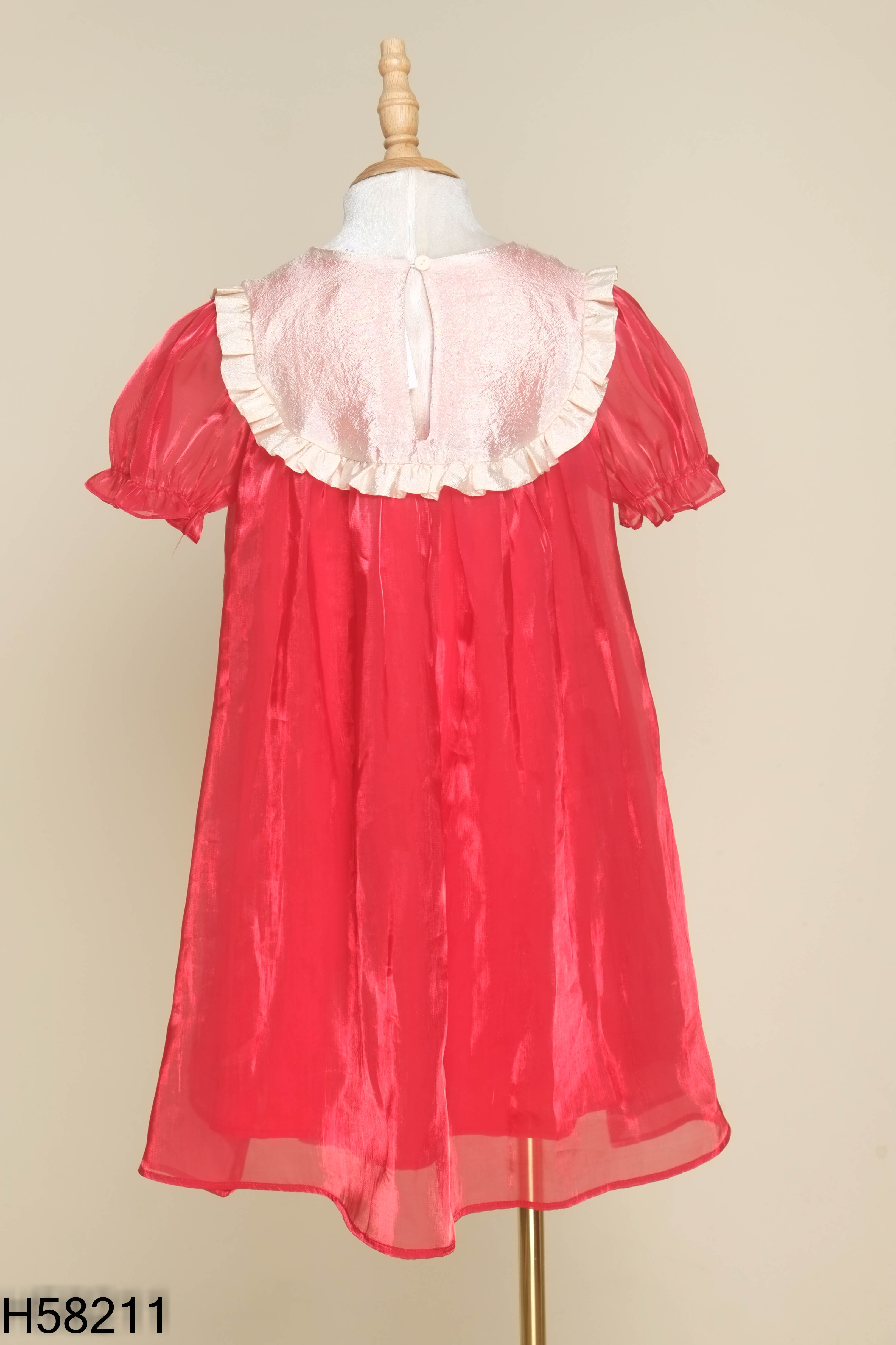 Váy MELISA organza đỏ phối be