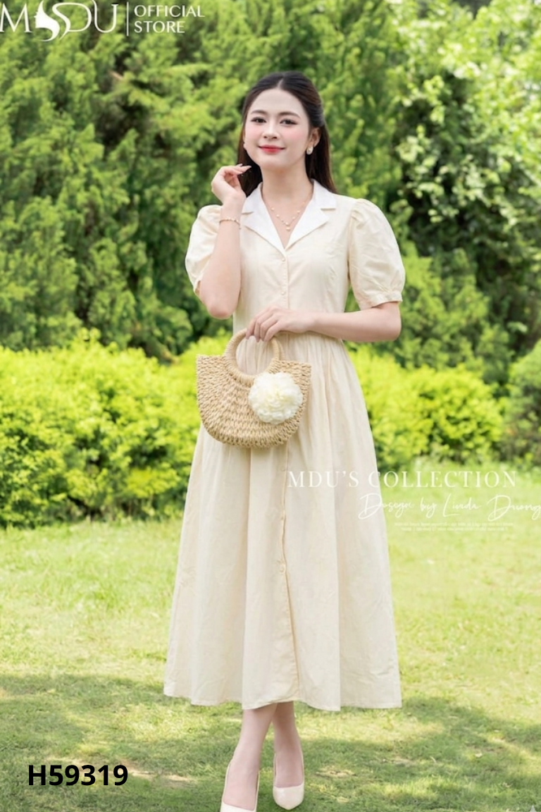 Váy be phối trắng
