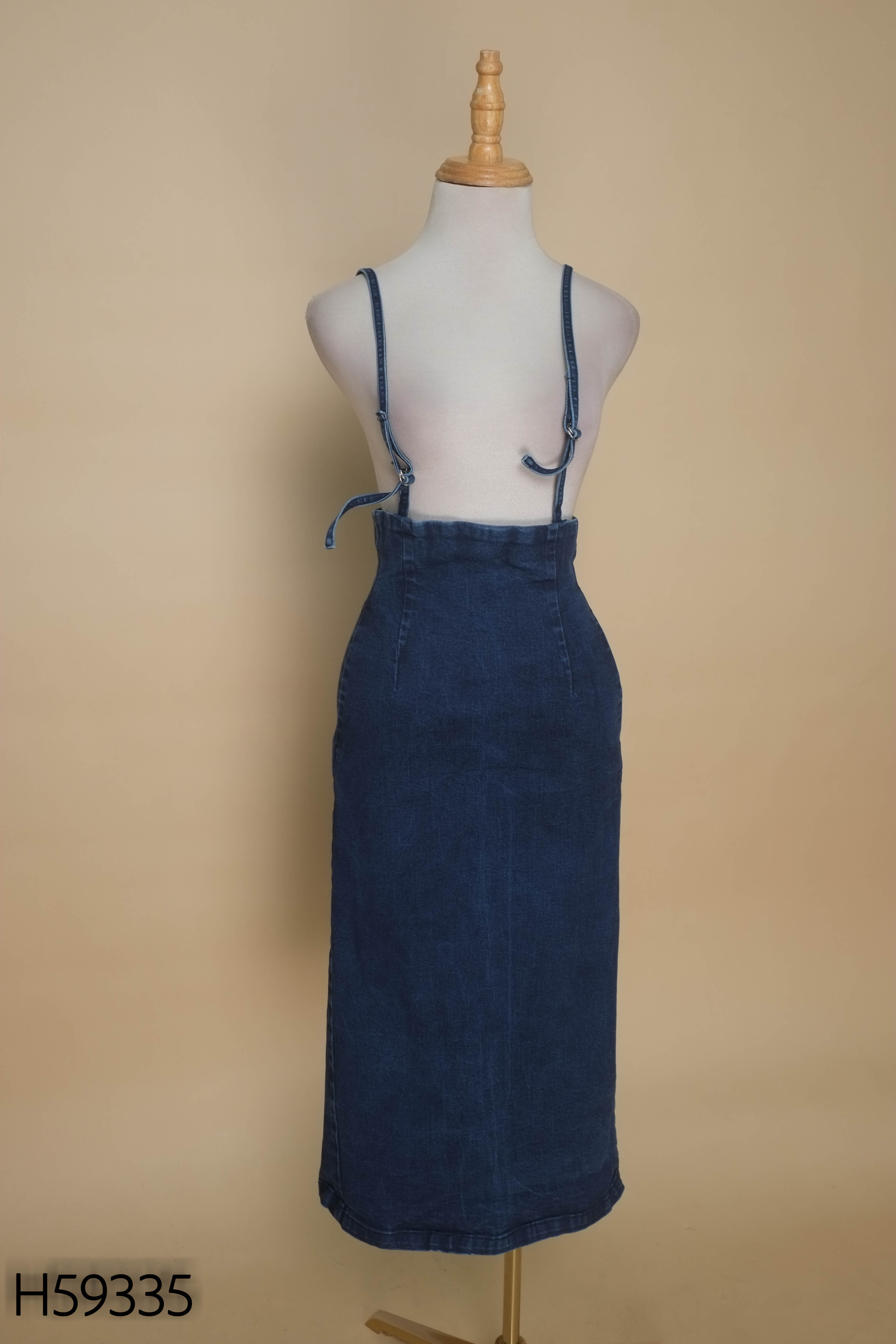 Váy yếm jeans xanh hai dây