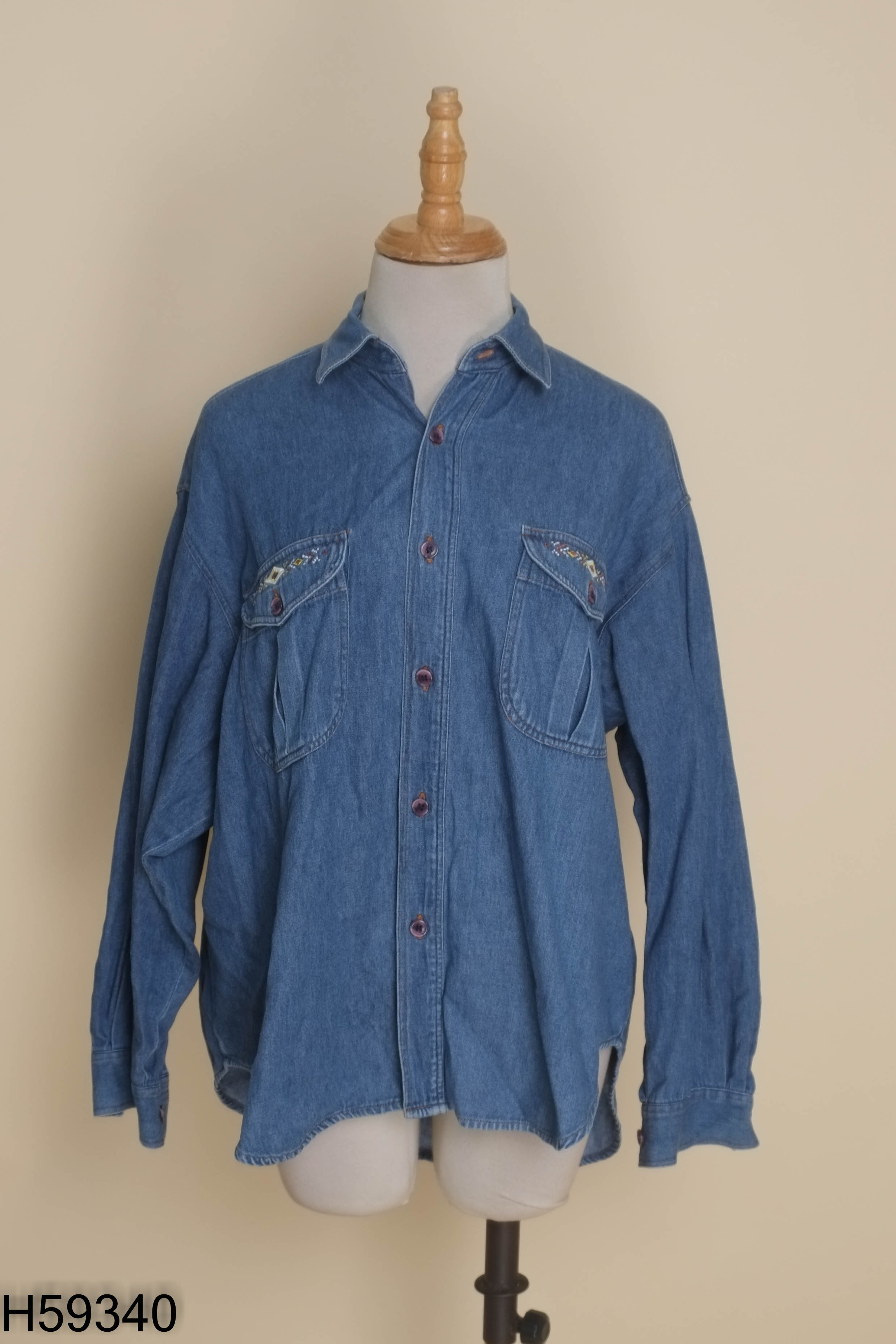 Áo sơ mi jeans xanh