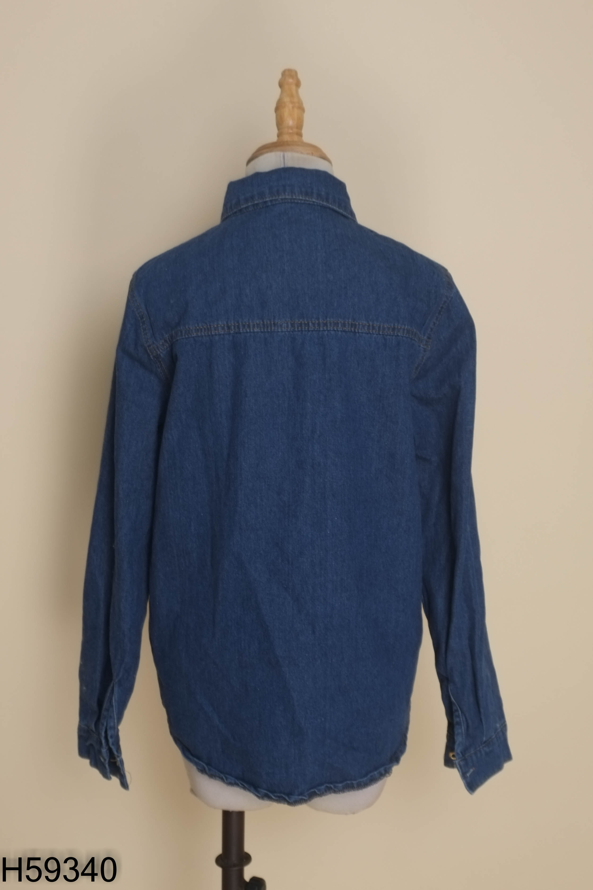 Áo sơ mi jeans xanh trơn