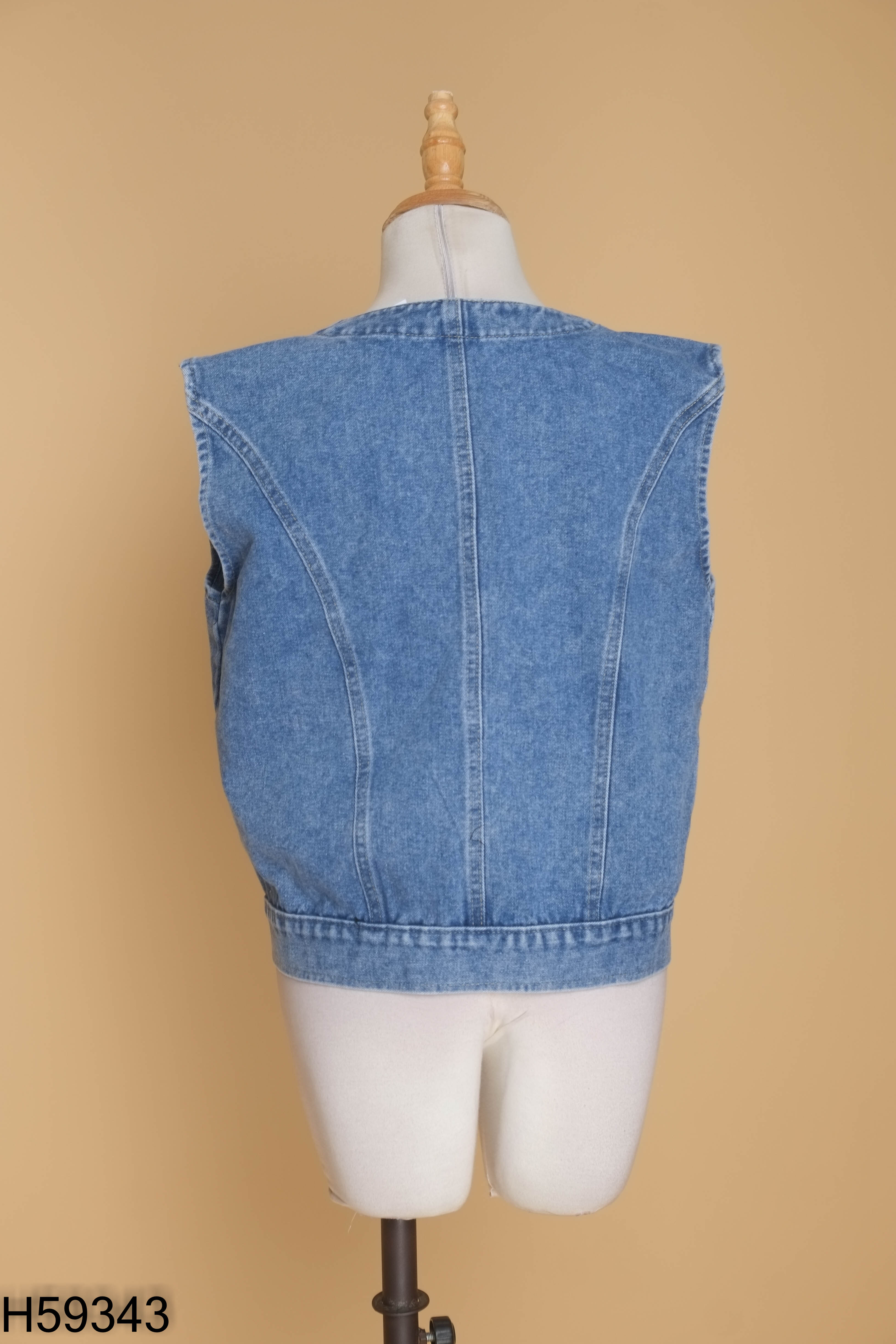 Áo gile jeans xanh