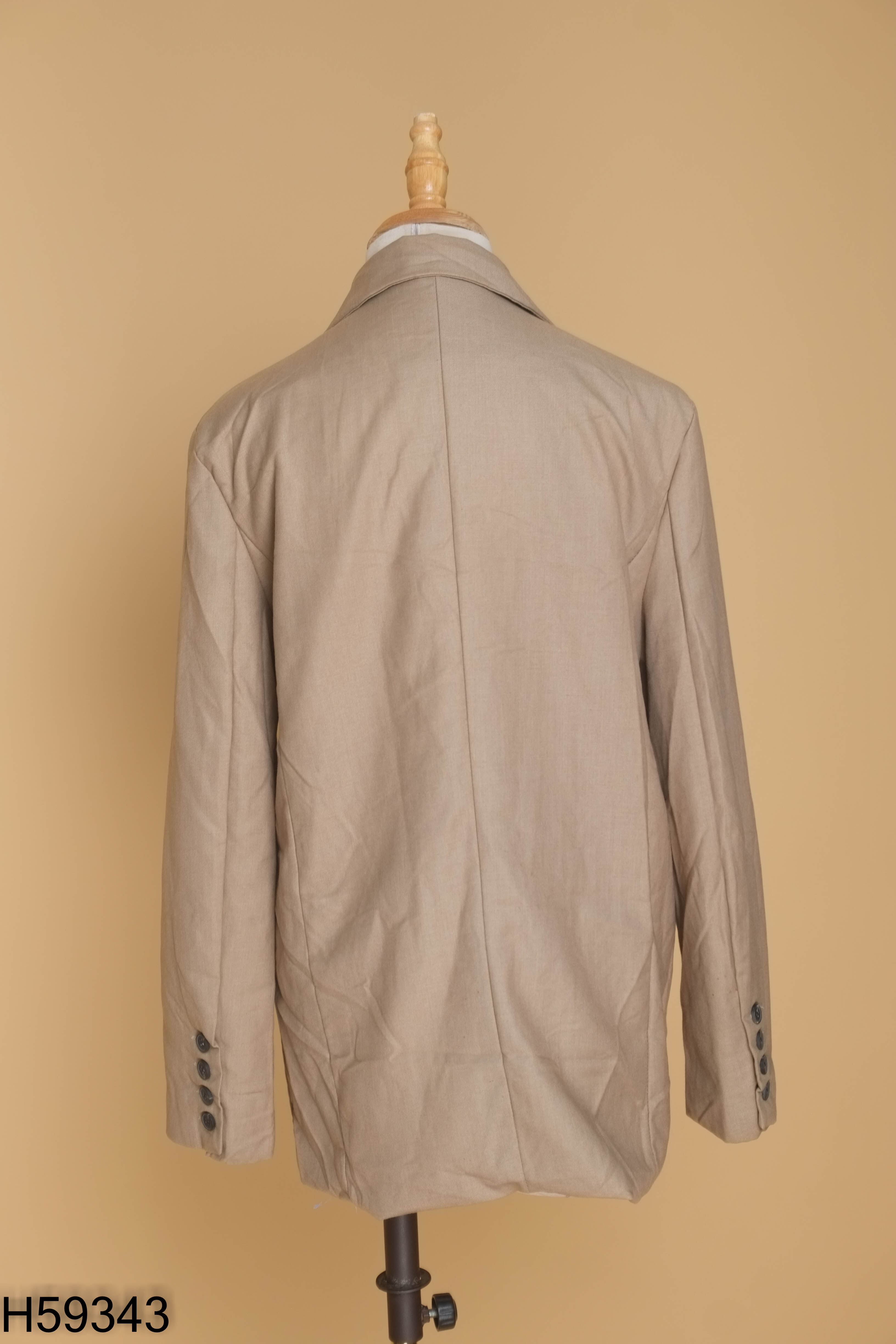 Áo blazer nâu trơn
