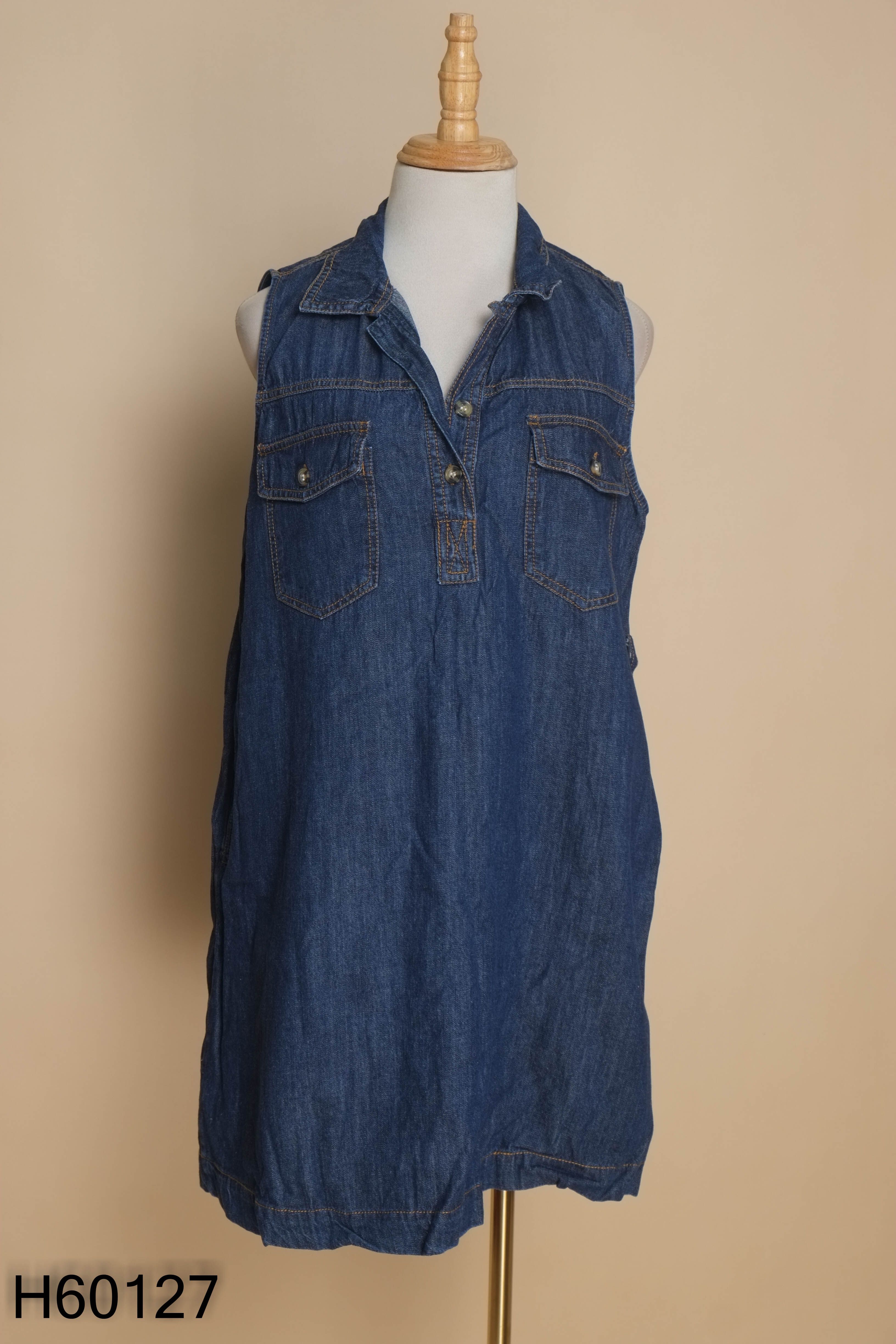 Váy PEONI jeans xanh sát nách