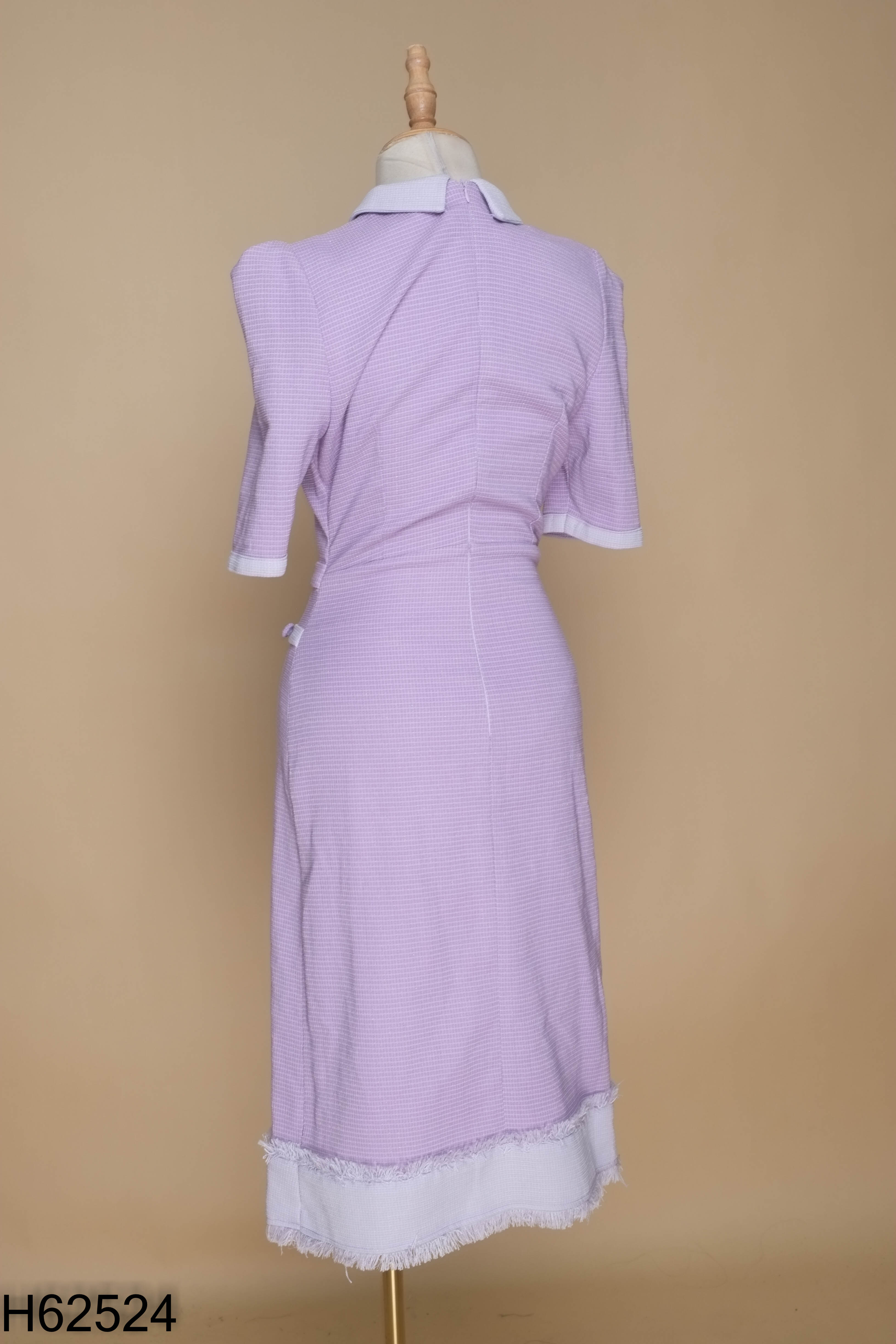 Váy dạ tweed tím ánh nhũ