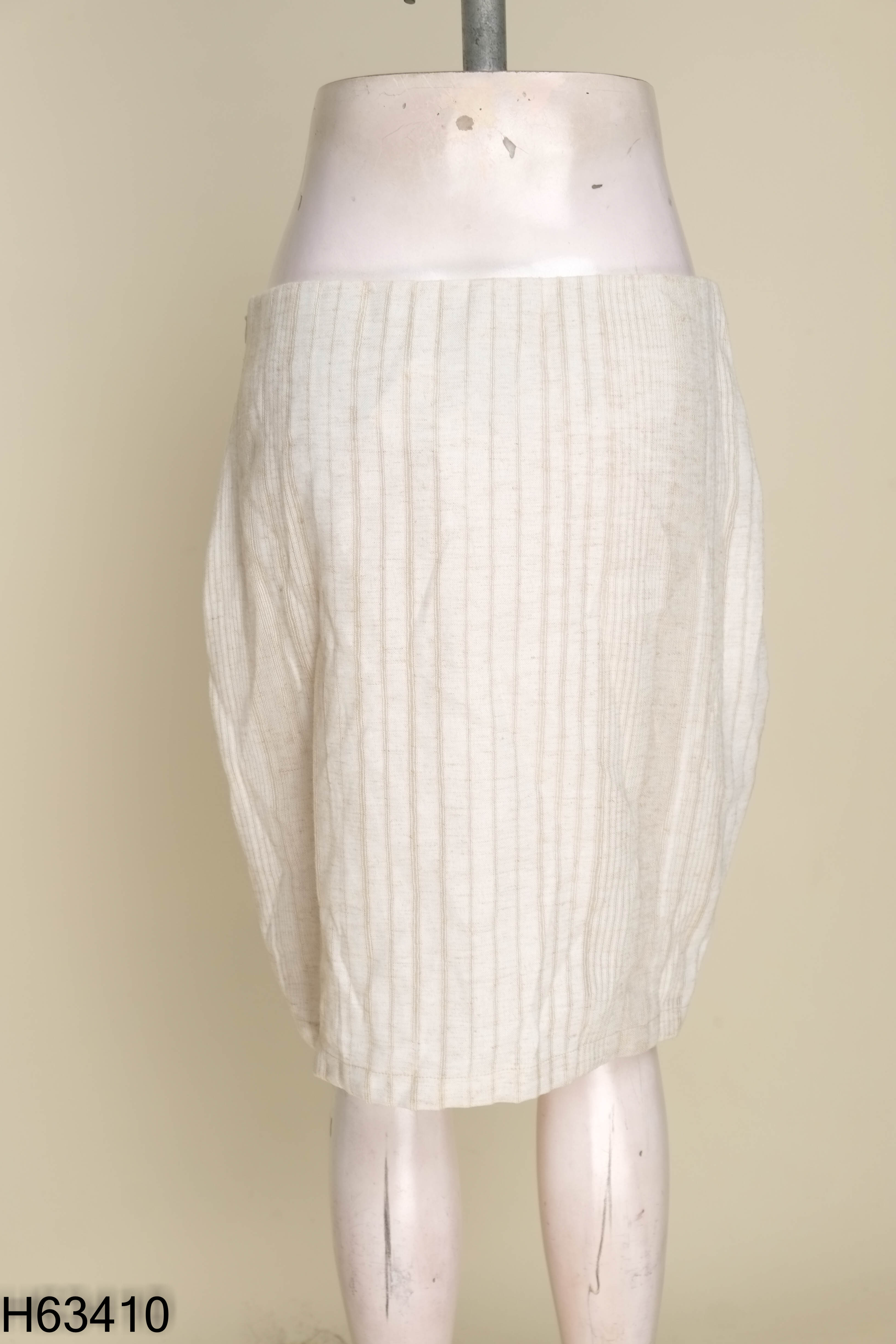 NEWTAG Chân váy MANGO linen be sọc