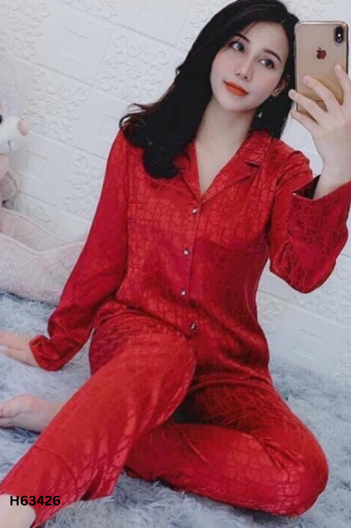 Set SAM bộ ngủ lụa đỏ hoạ tiết