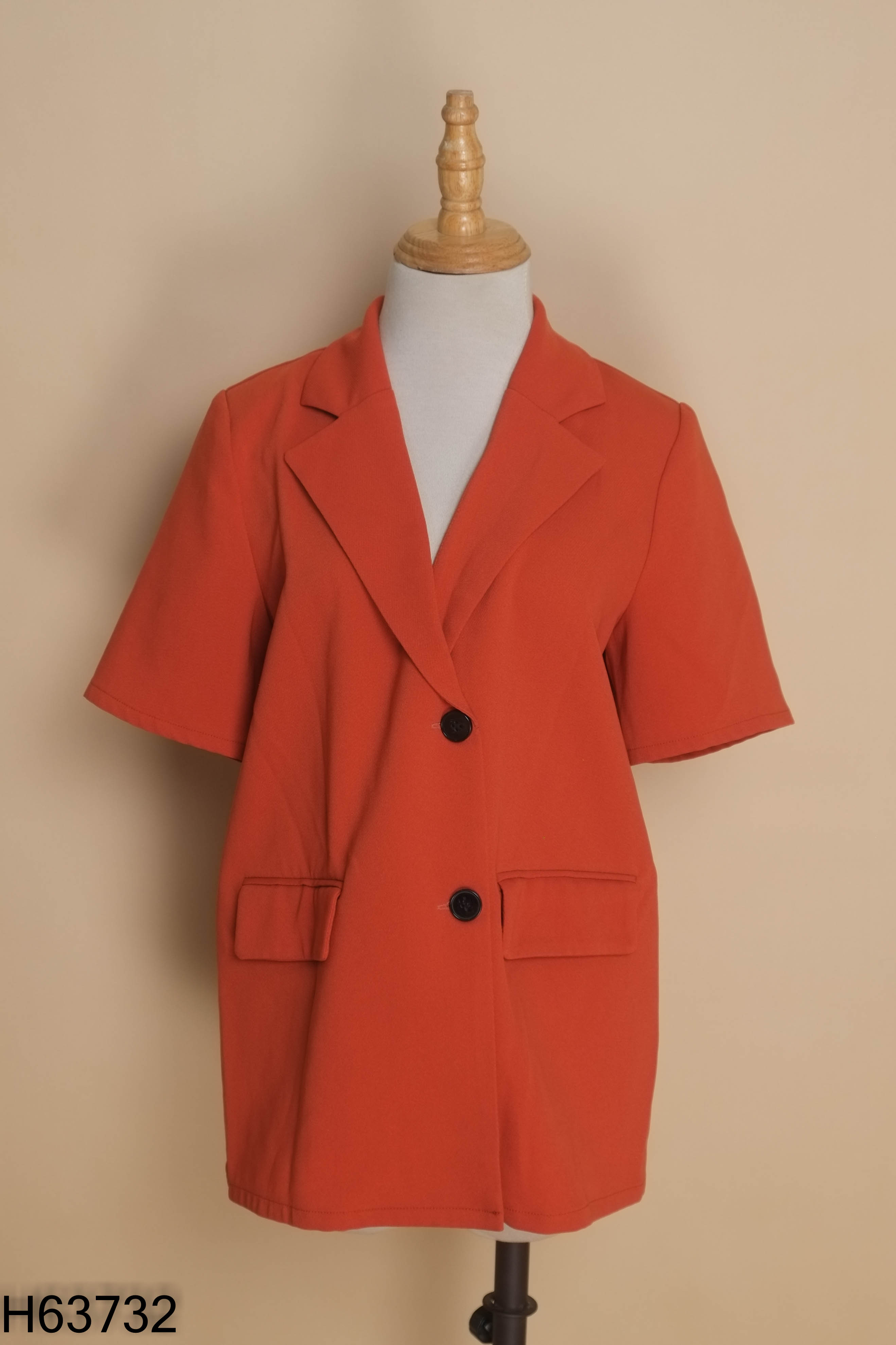 Áo blazer nâu cam LIOS ngắn tay