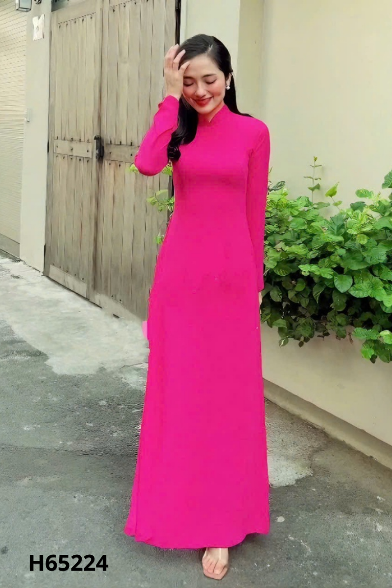 Áo dài hồng trơn