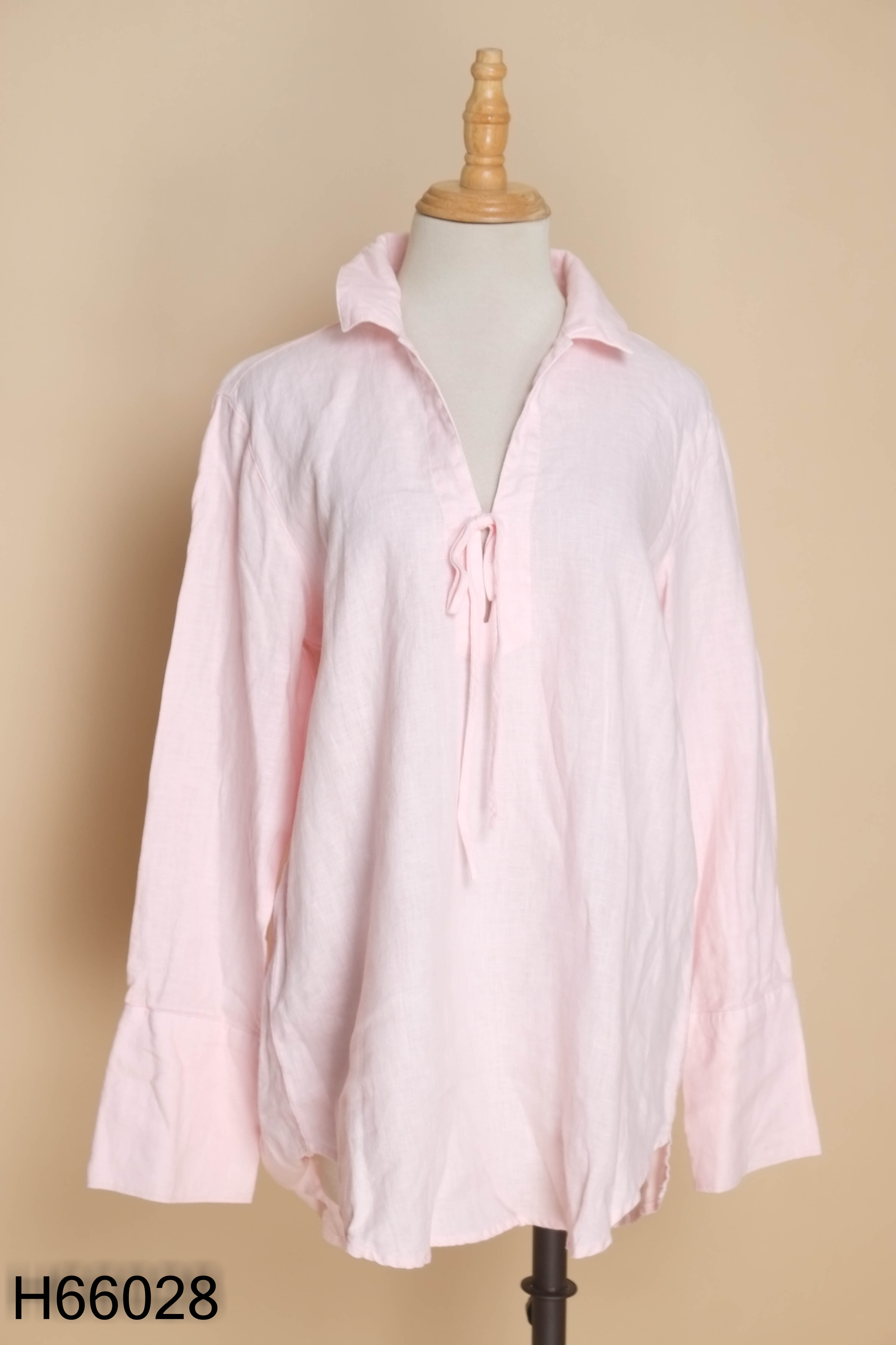 Áo sơ mi linen hồng