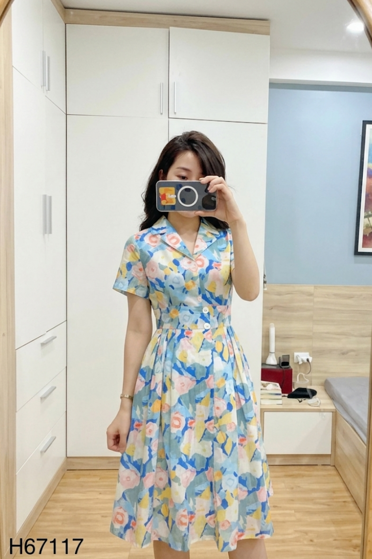Váy NẮNG VÀNG xanh hoa