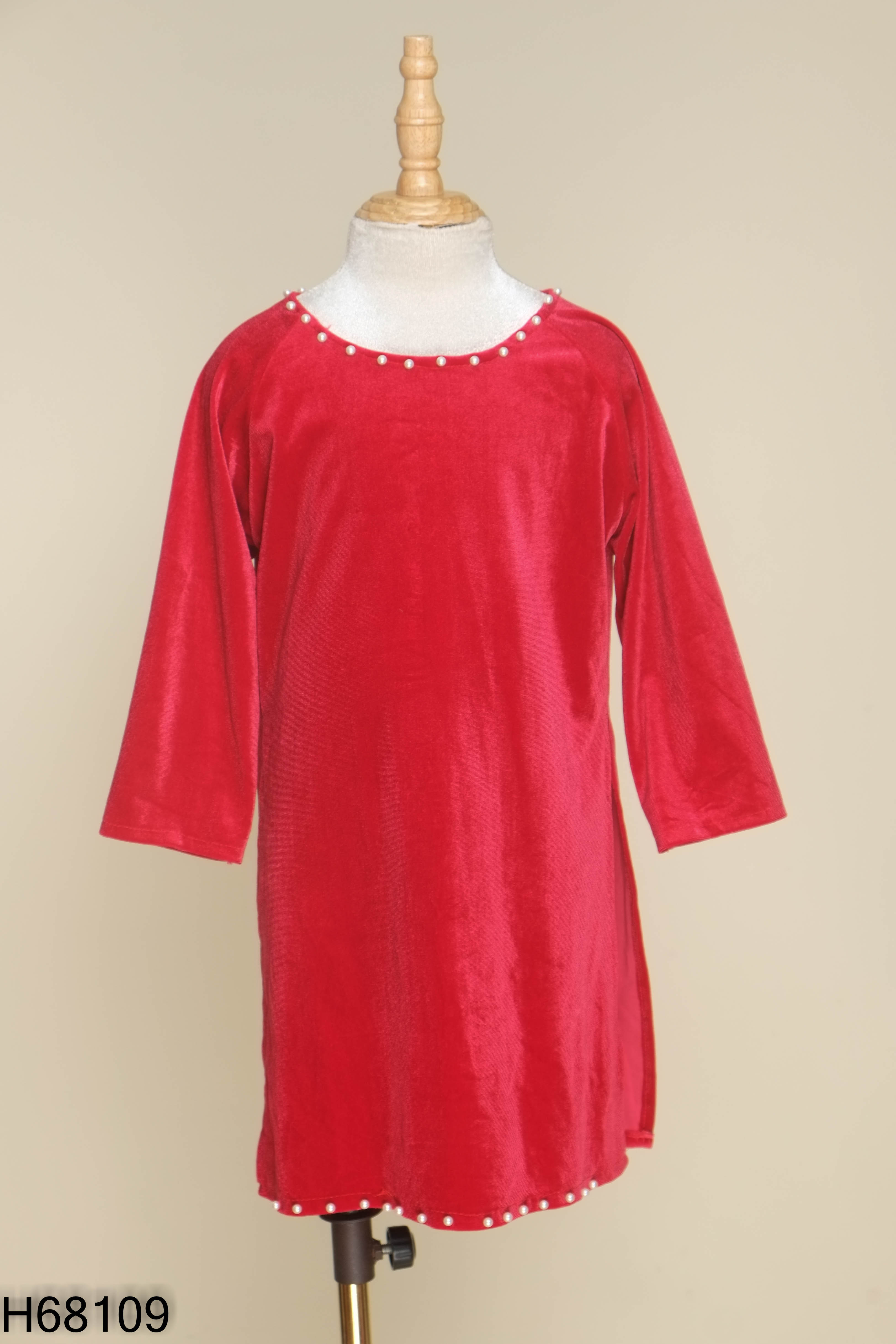 Áo dài đỏ đính ngọc KIDS