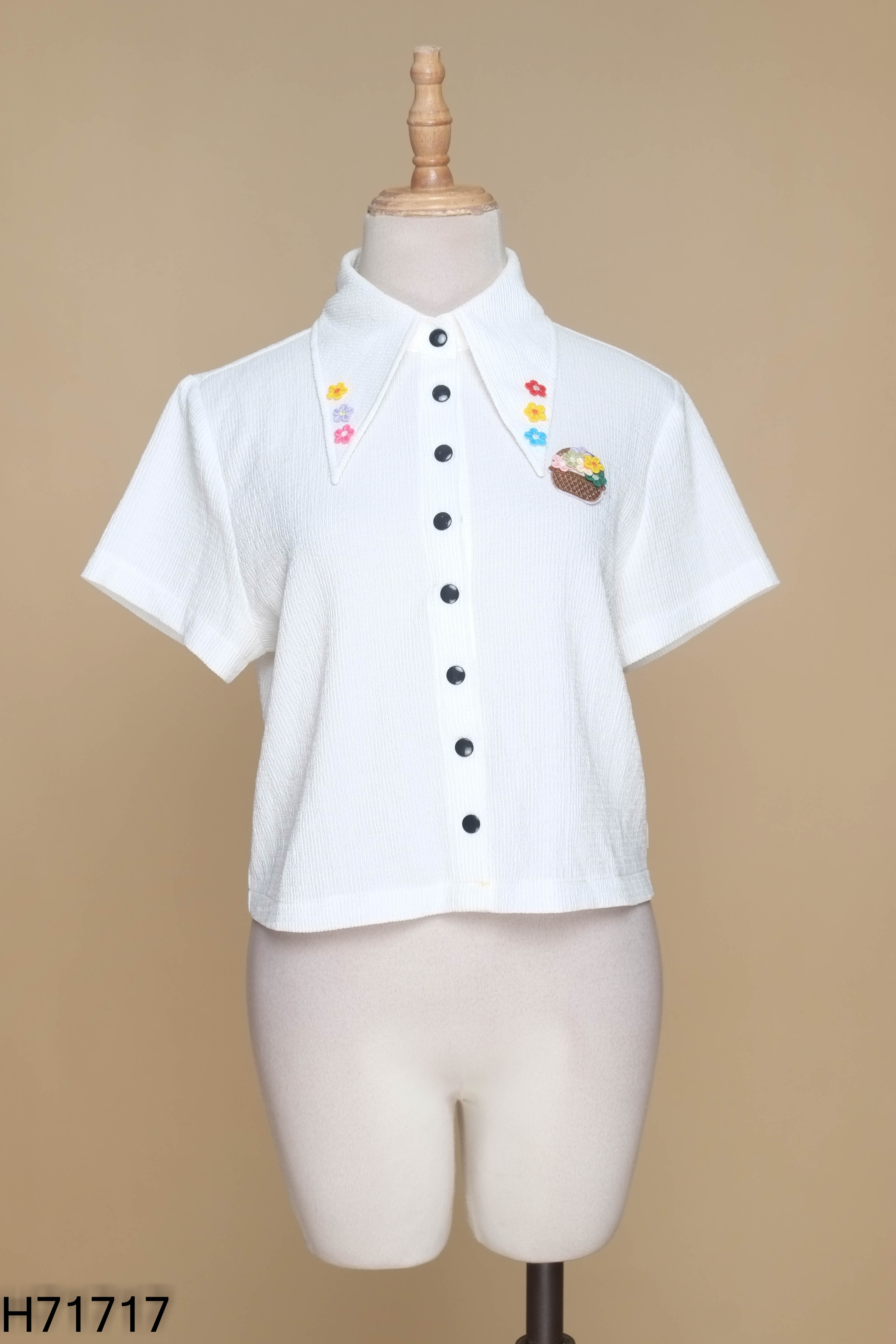 Áo YOONA trắng đính hoa