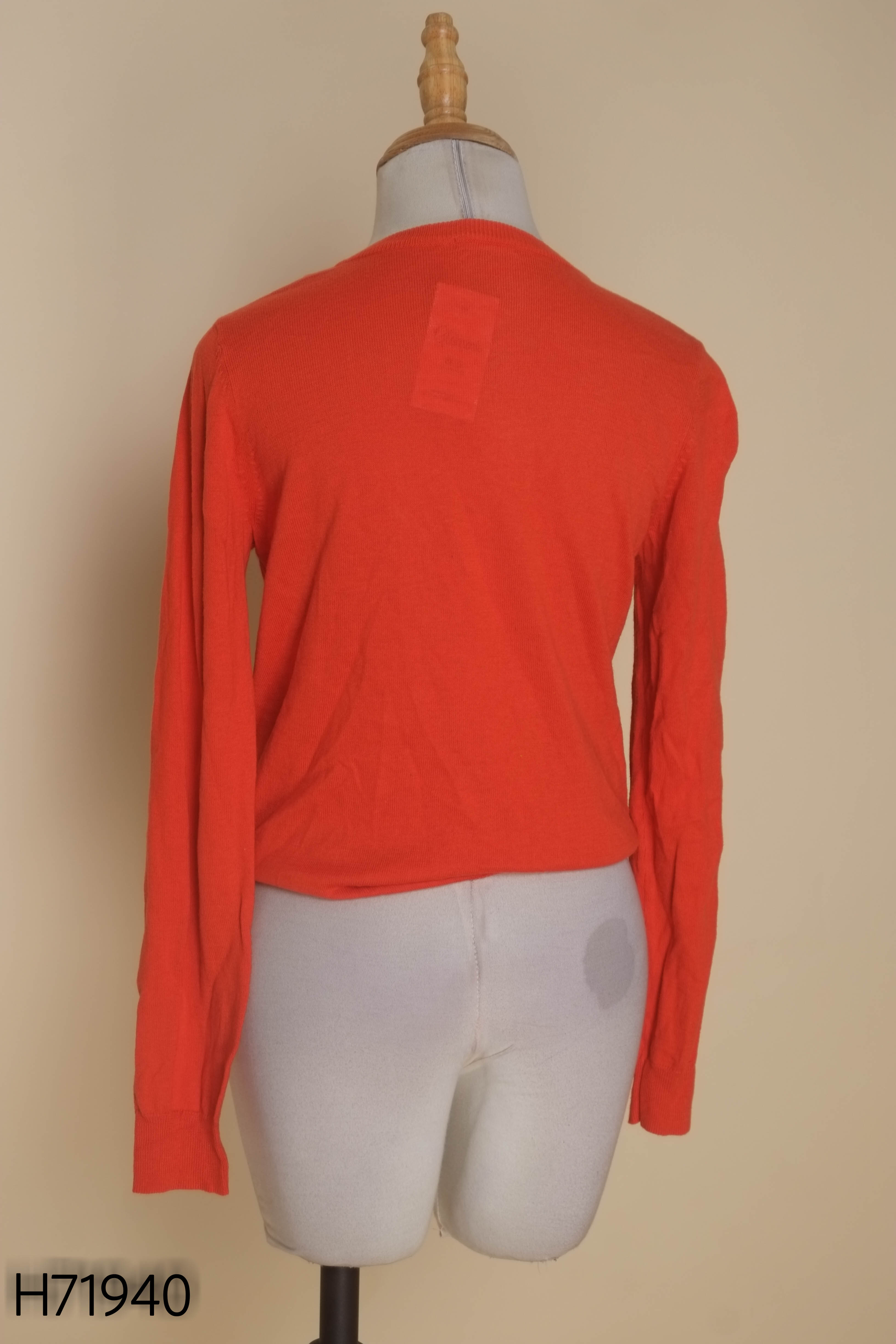 Cardigan len mỏng cam