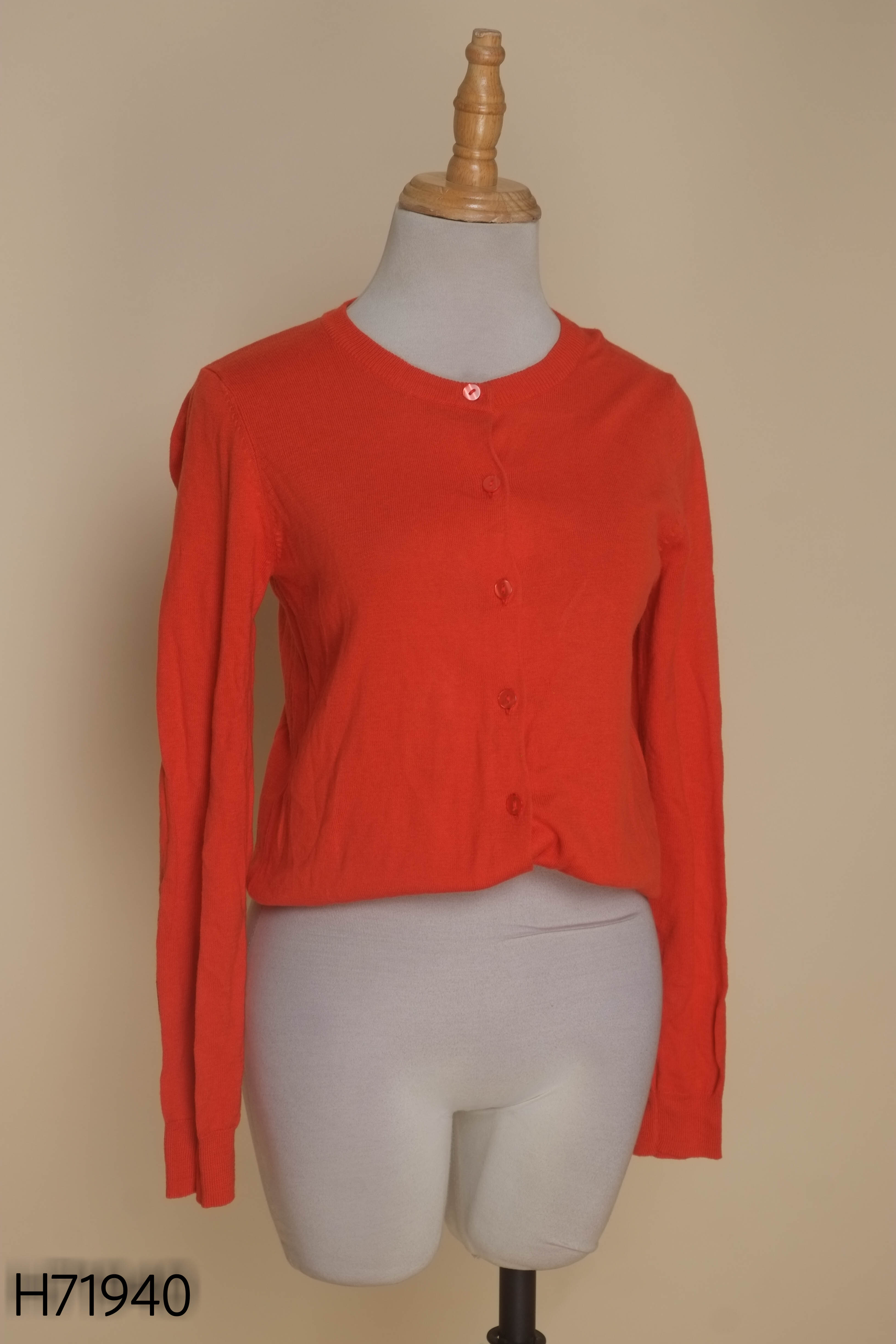 Cardigan len mỏng cam