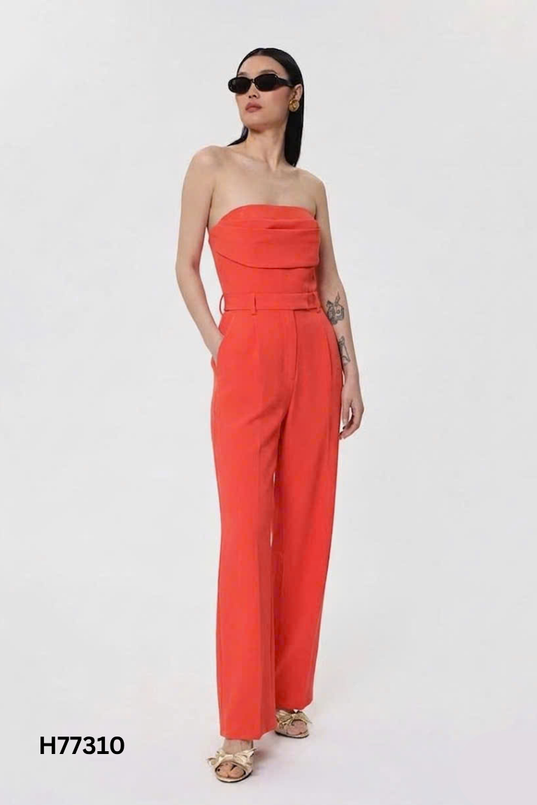 Jumpsuits SHEIKE quây cam ống rộng