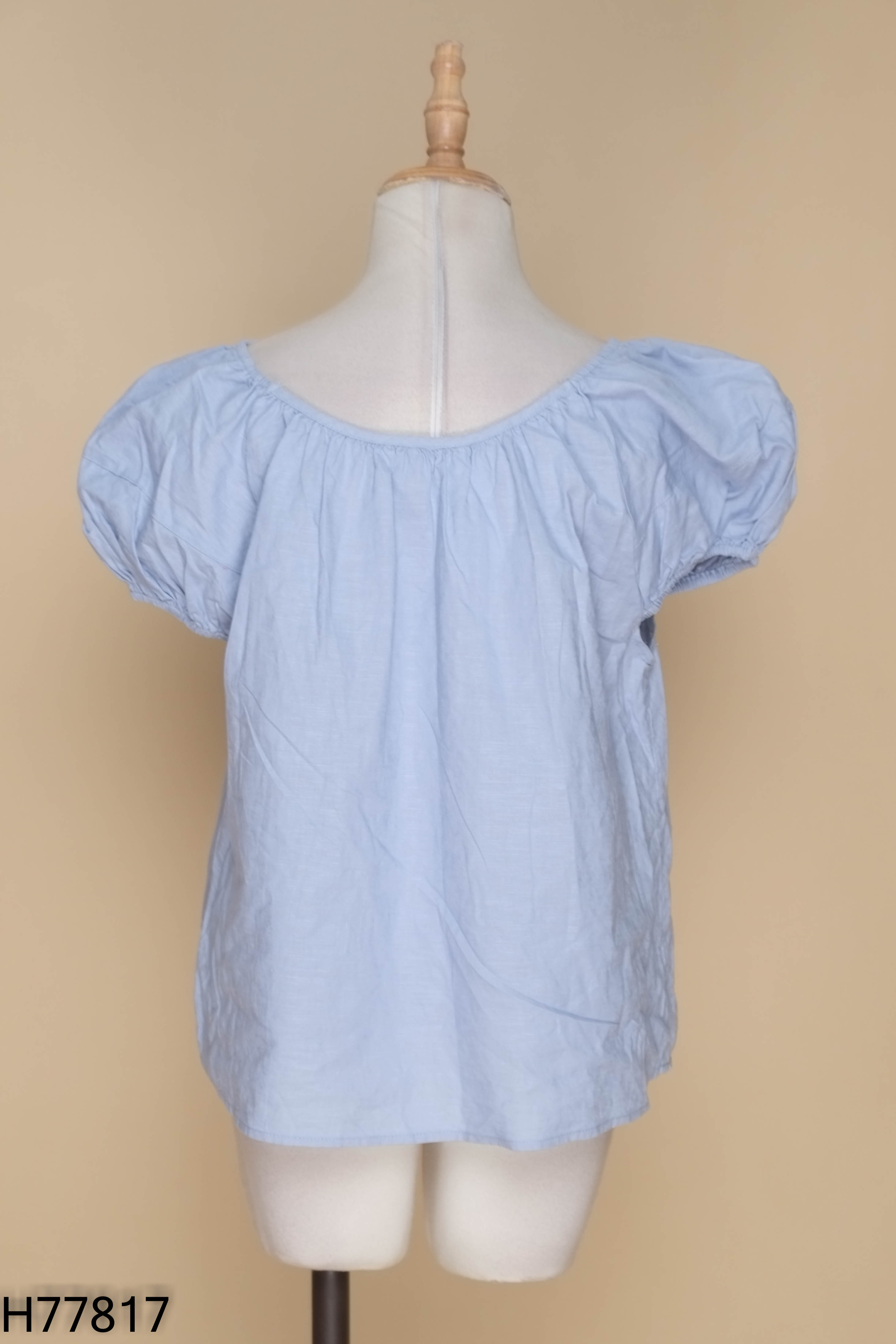 Áo linen xanh trơn