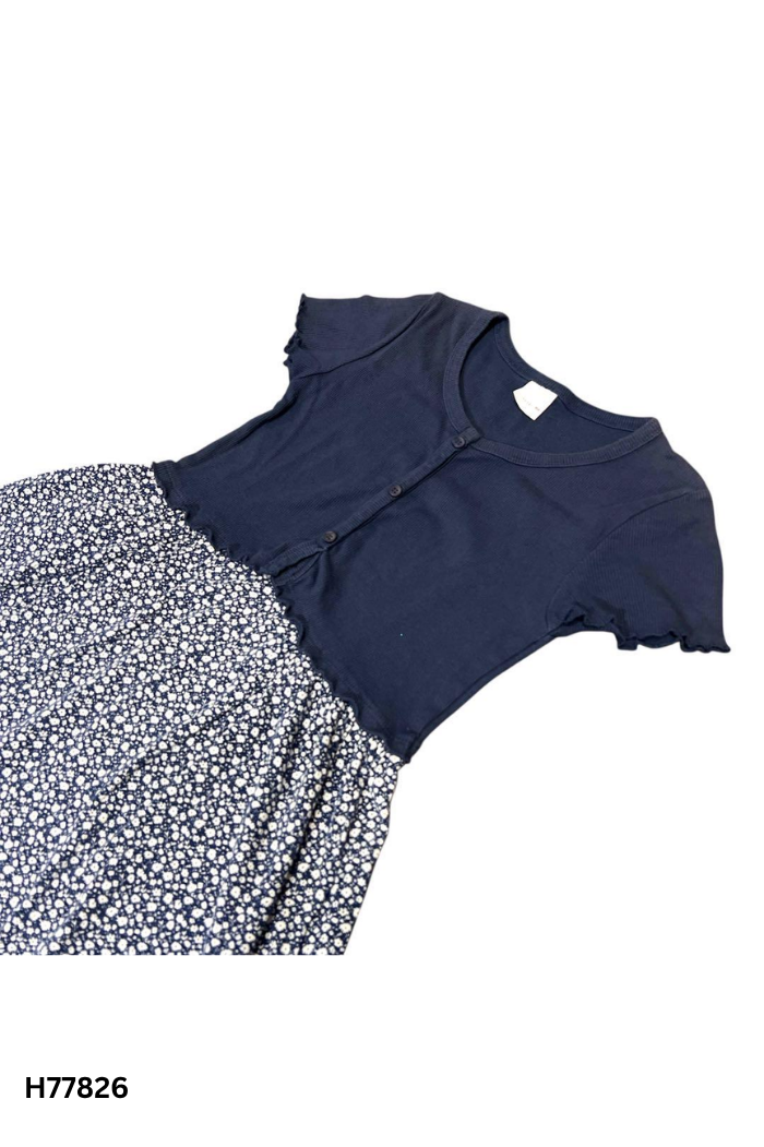 Váy xanh than ZARA phối hoa