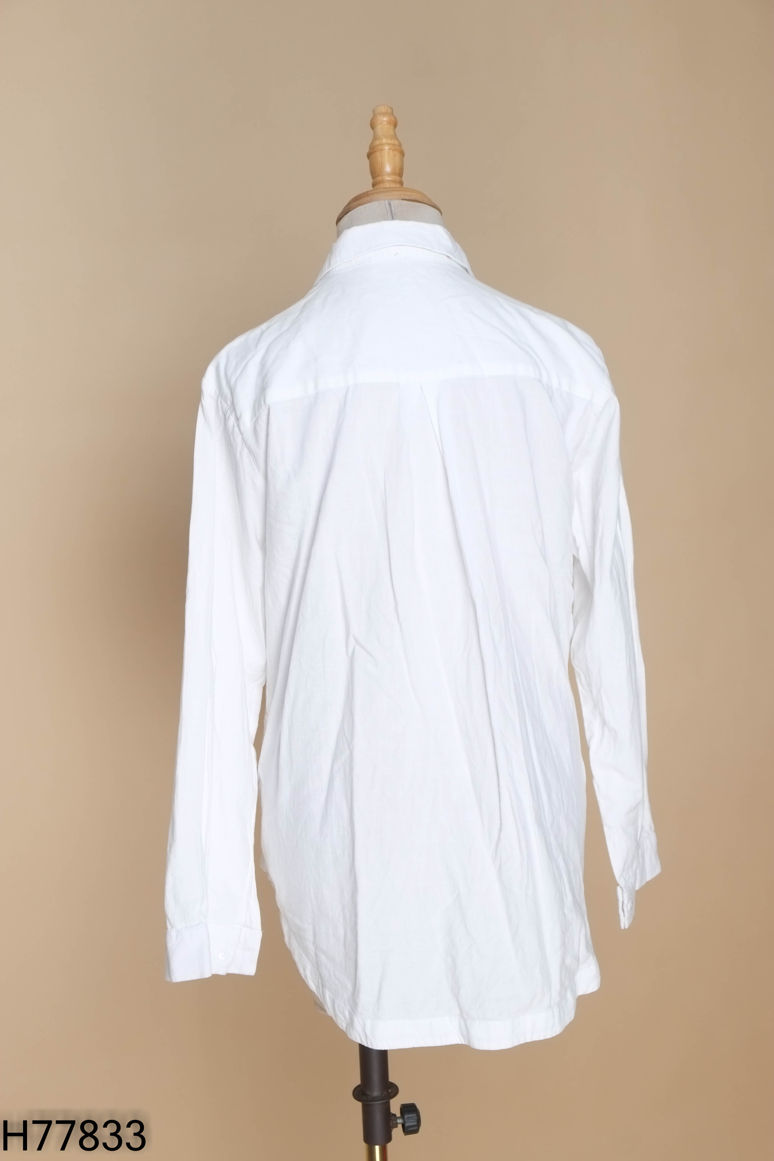 Áo sơ mi linen JOELLA trắng thêu hoa