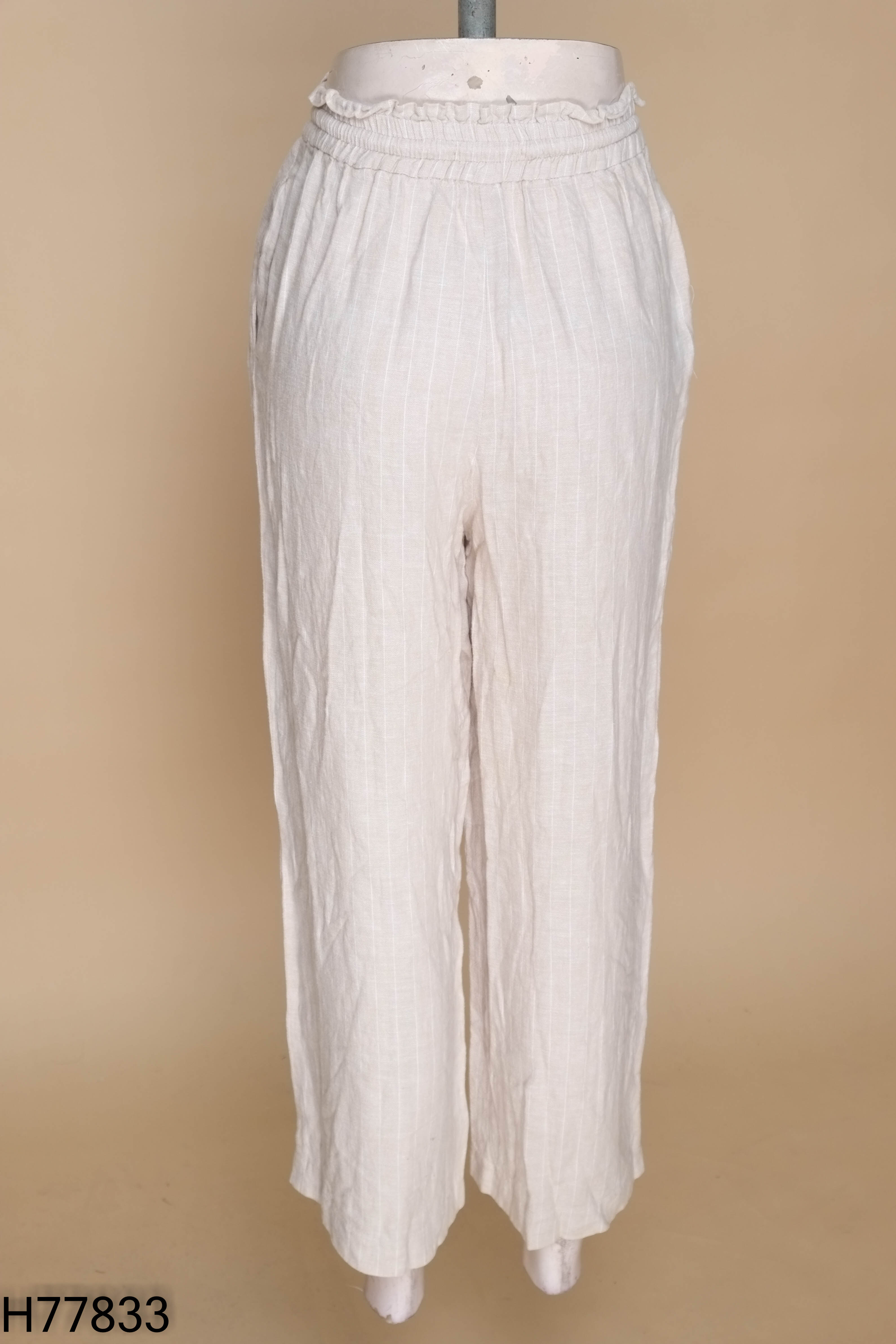 Quần linen LIBE be sọc