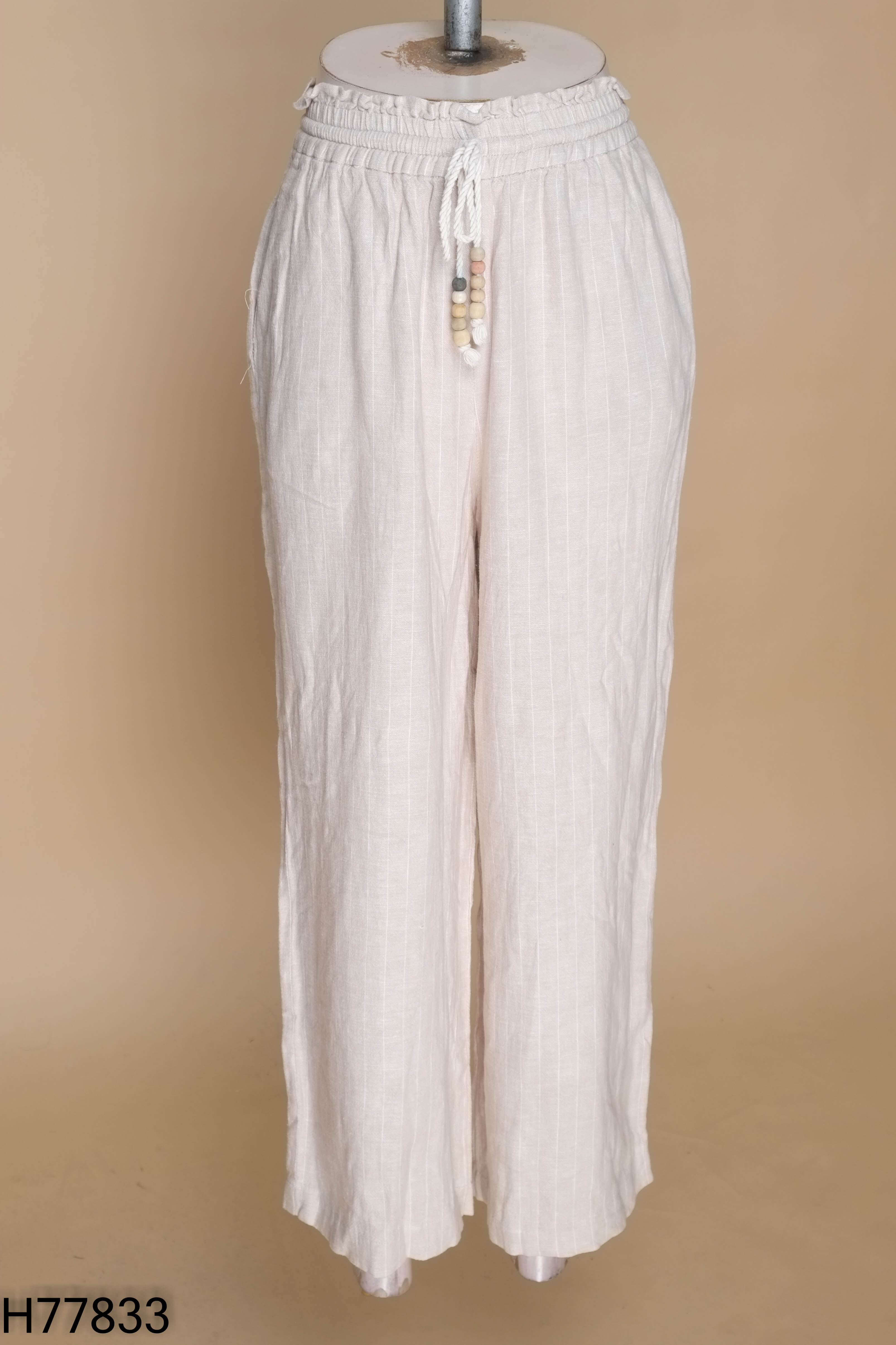 Quần linen LIBE be sọc