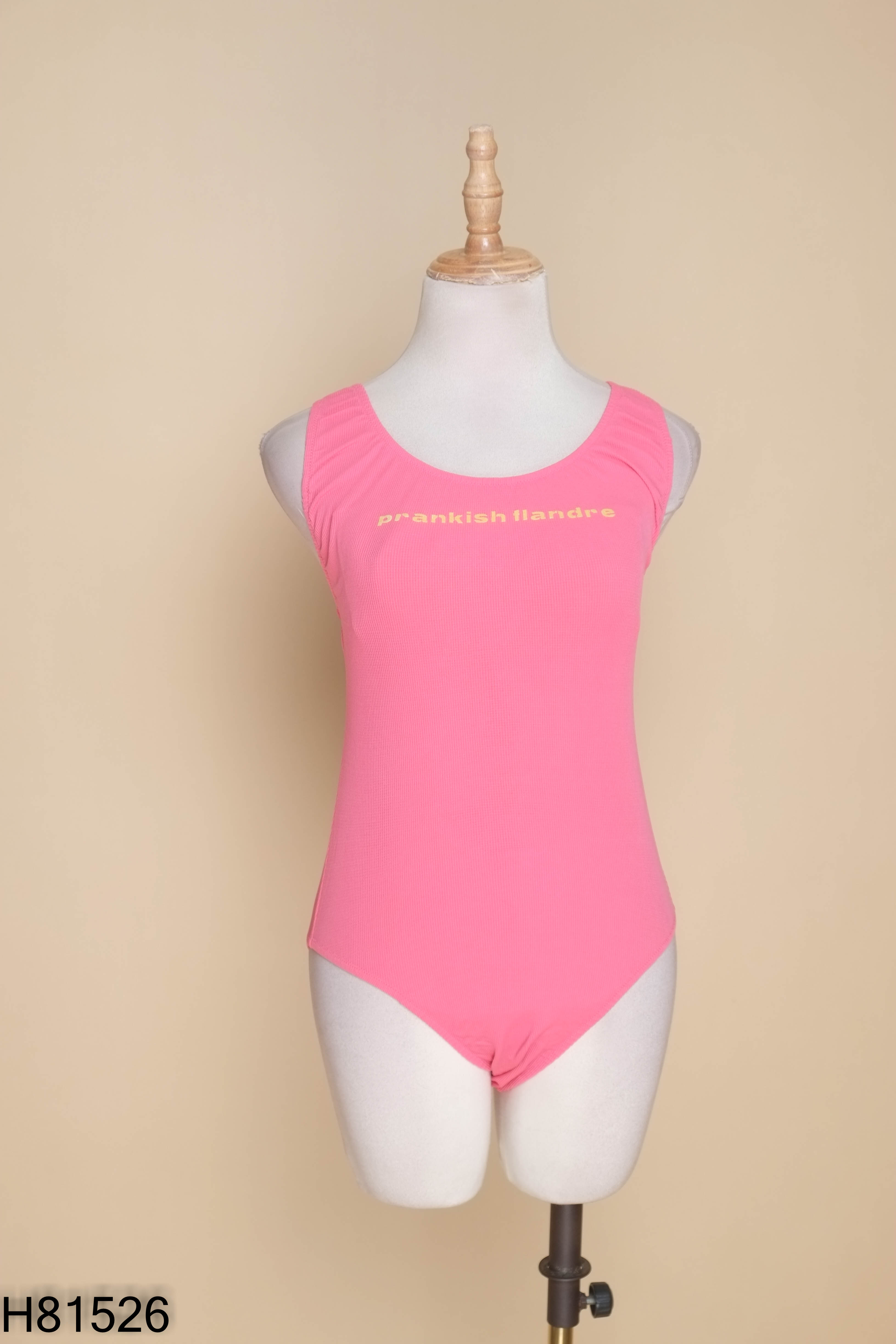 Bikini 1 mảnh hồng in chữ