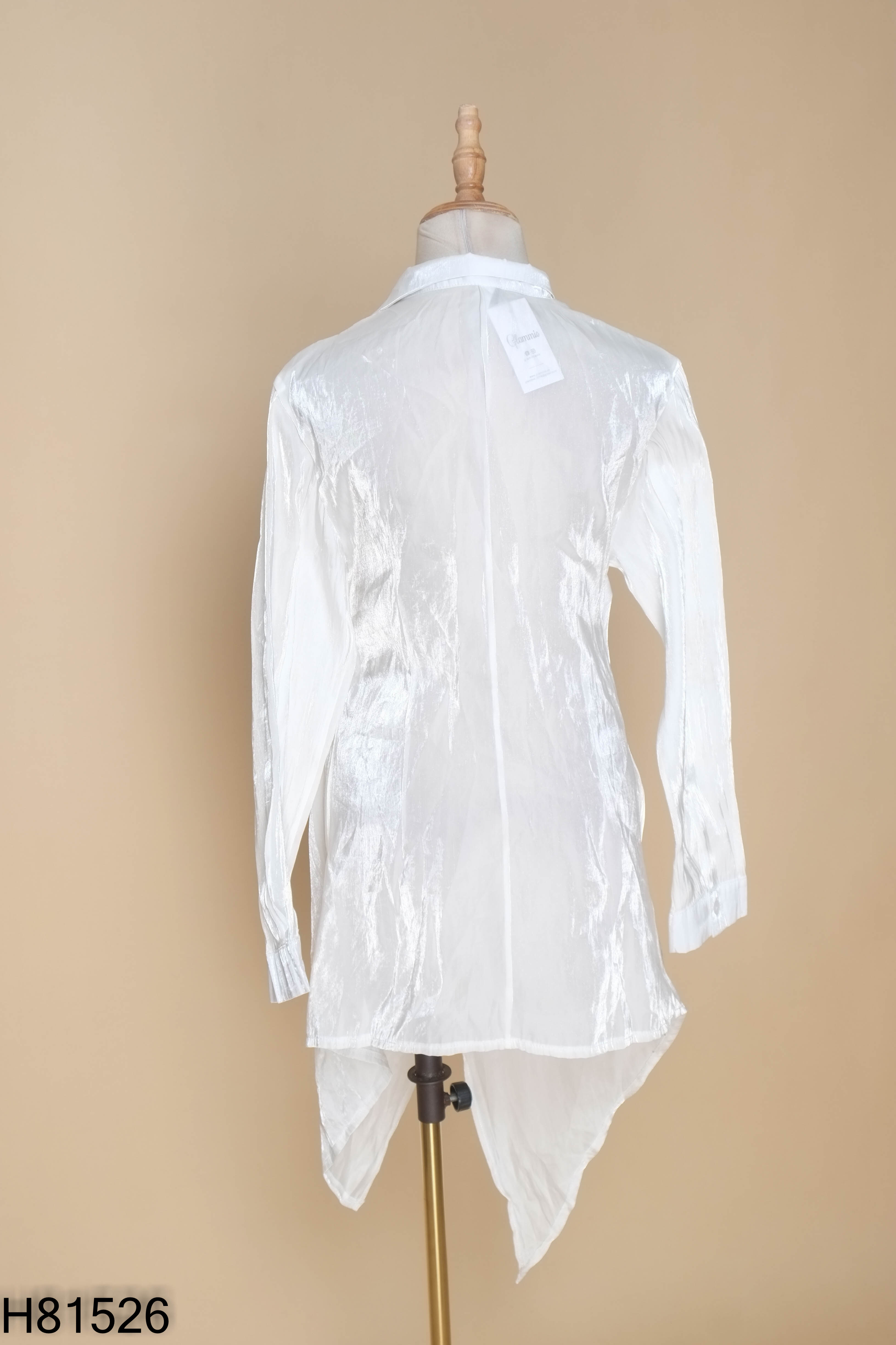 Áo organza trắng vạt