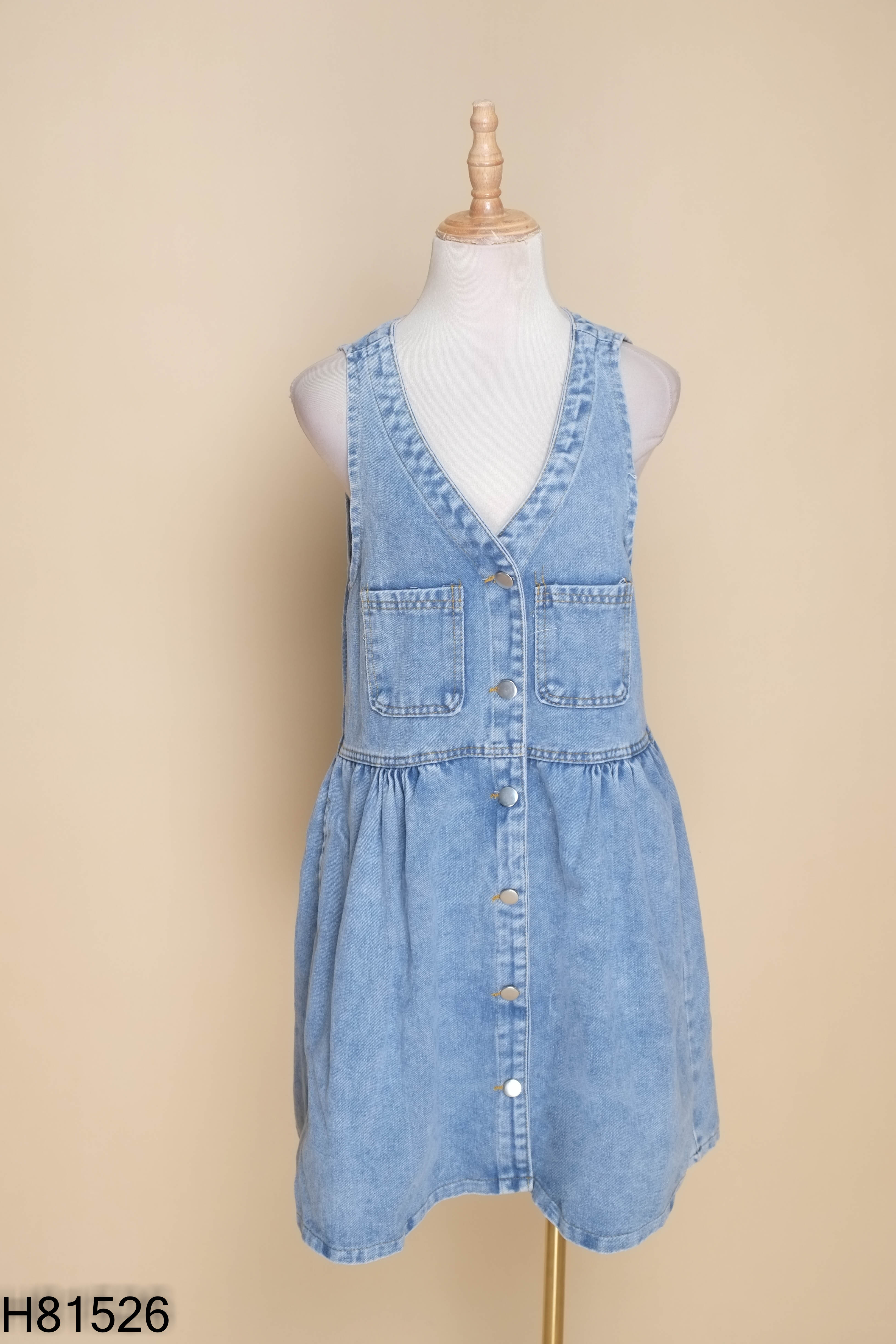 Váy sát nách jeans xanh
