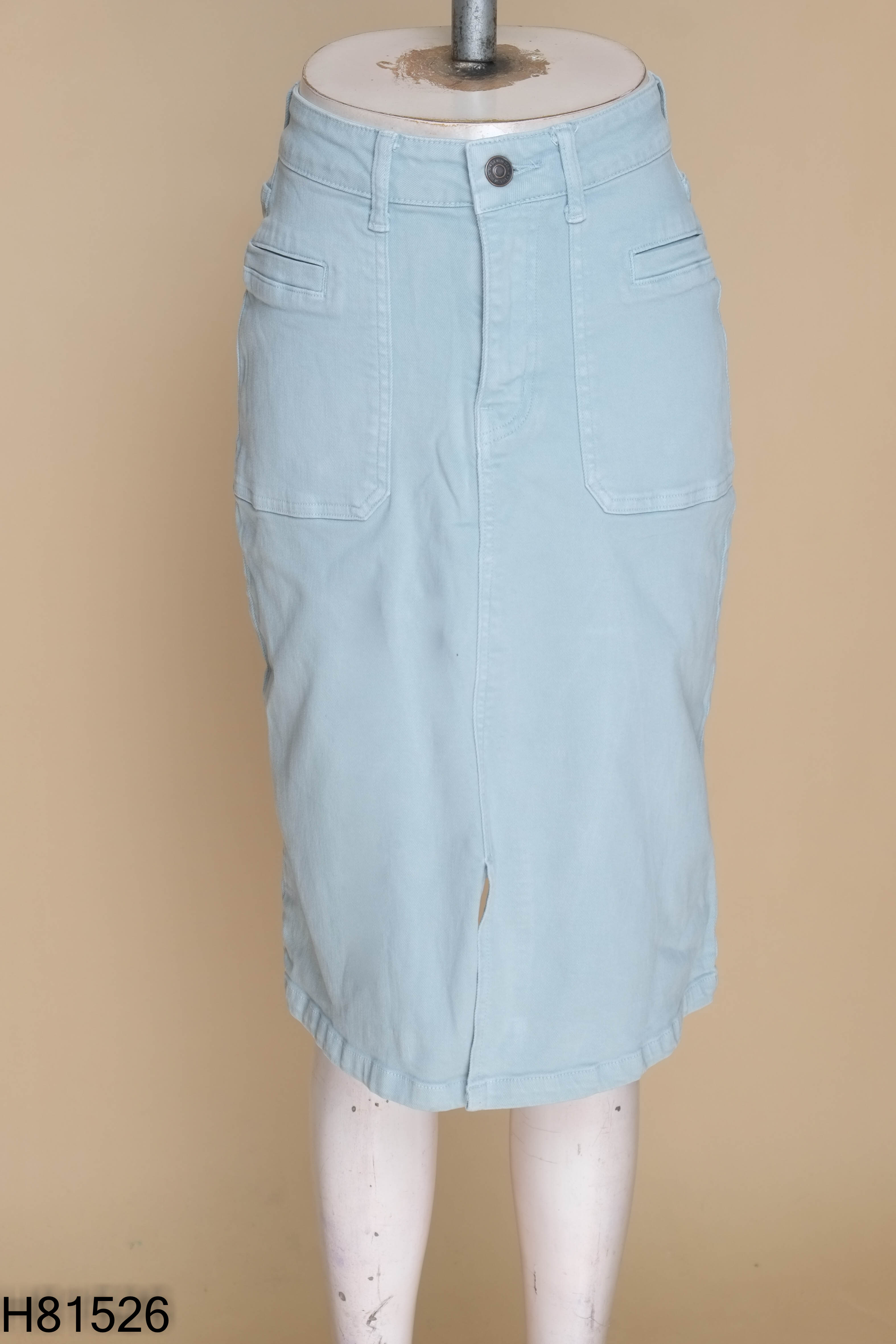 Chân váy jeans xanh trơn