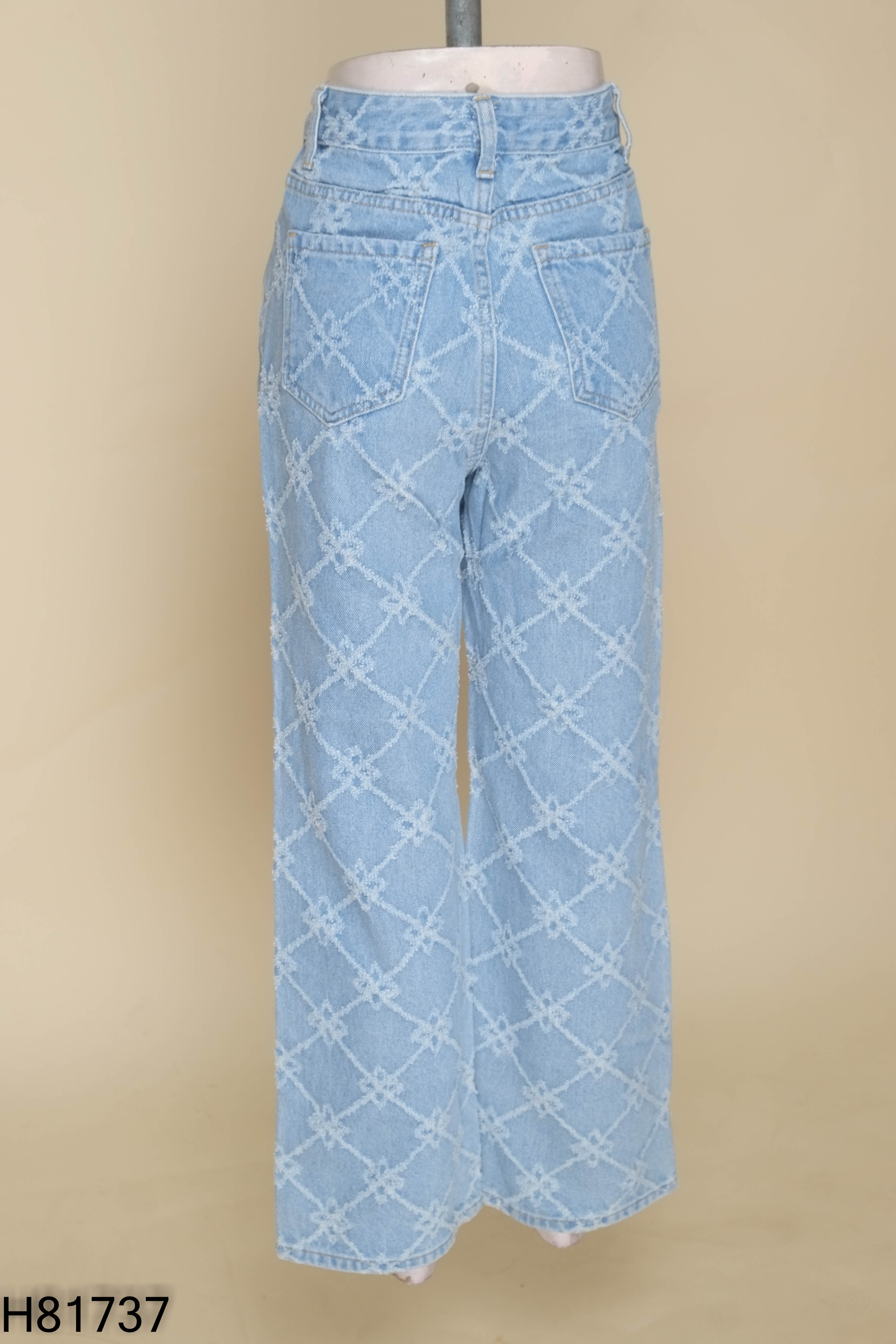Quần jeans xanh SANFU họa tiết