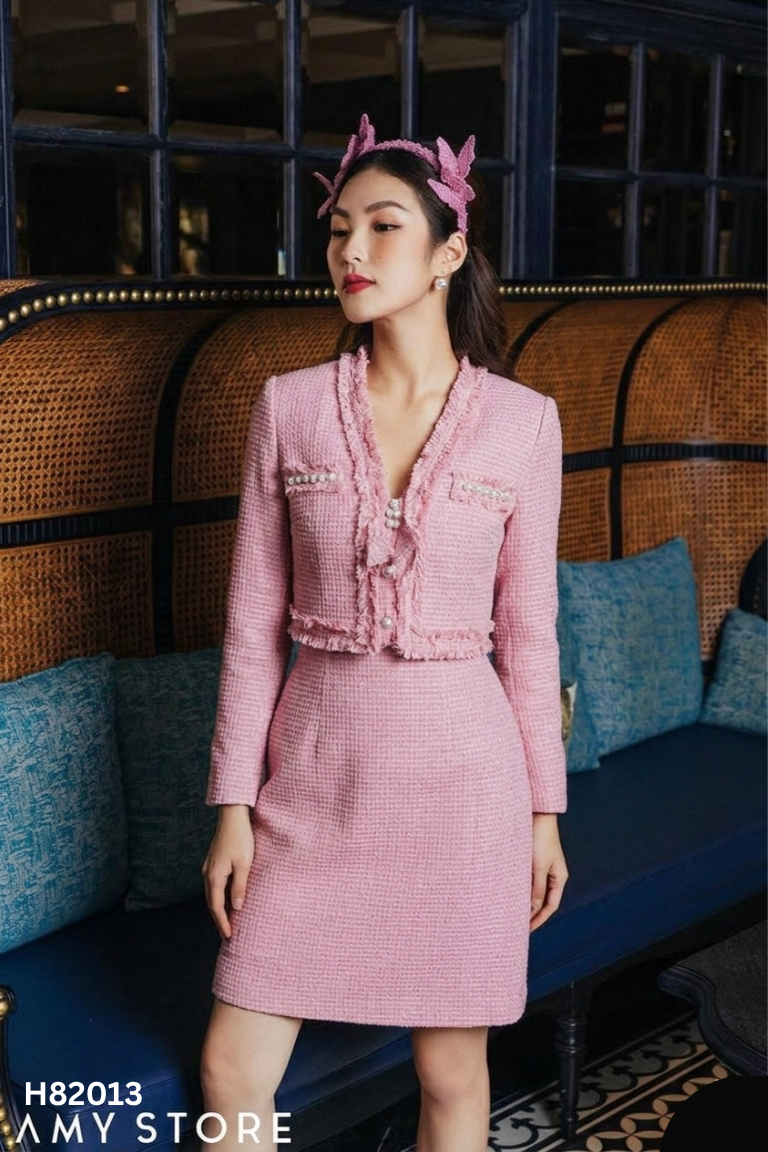 Set dạ hồng cúc ngọc
