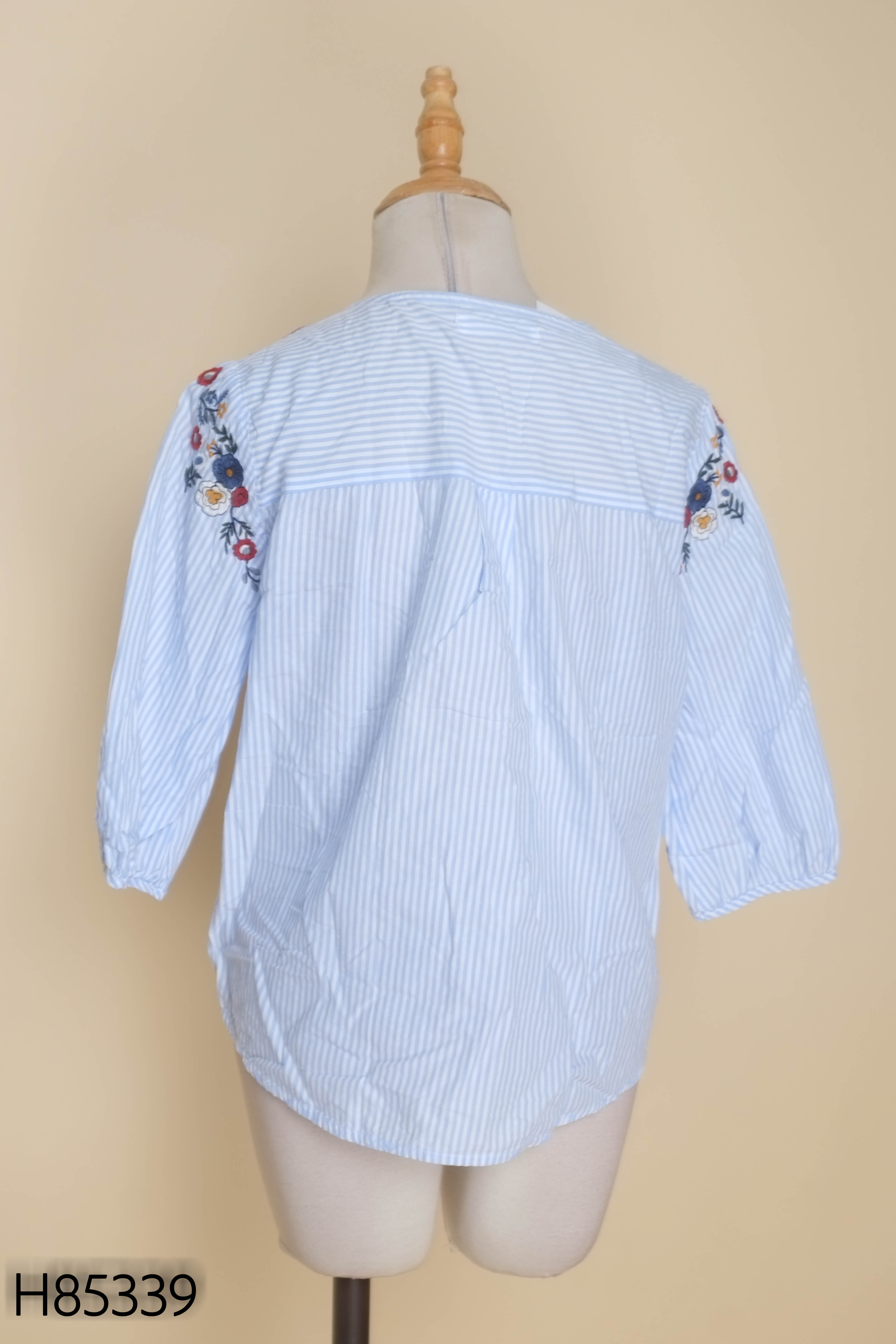 Áo sơ mi ADORE DRESS xanh kẻ hoa