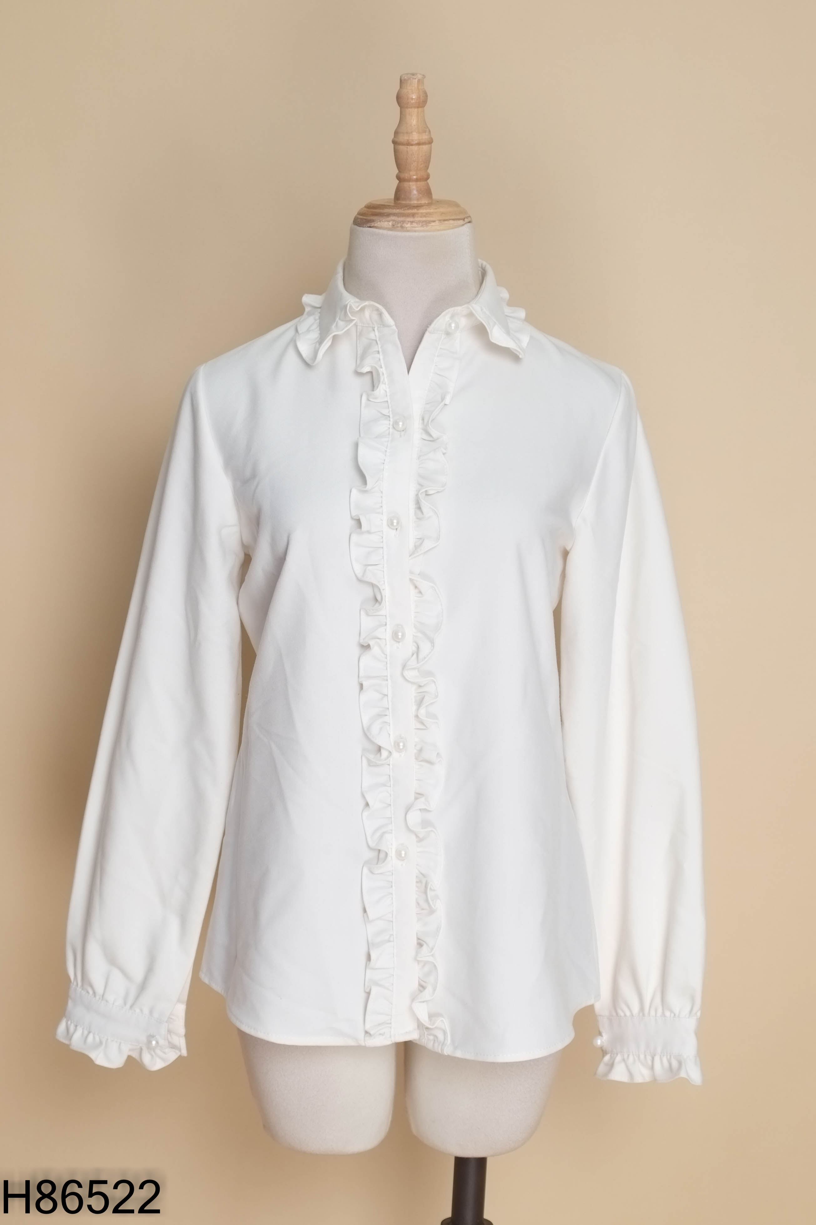 Áo trắng JOIE DES ROSE viền bèo