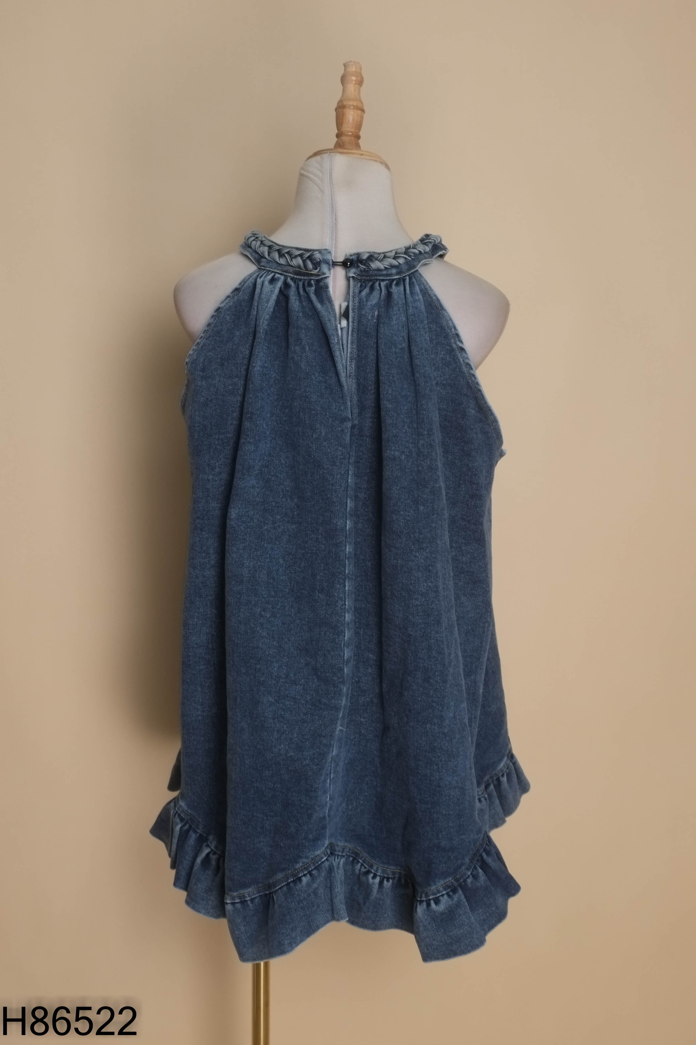 Váy jeans xanh KIM ANH BUI cổ yếm