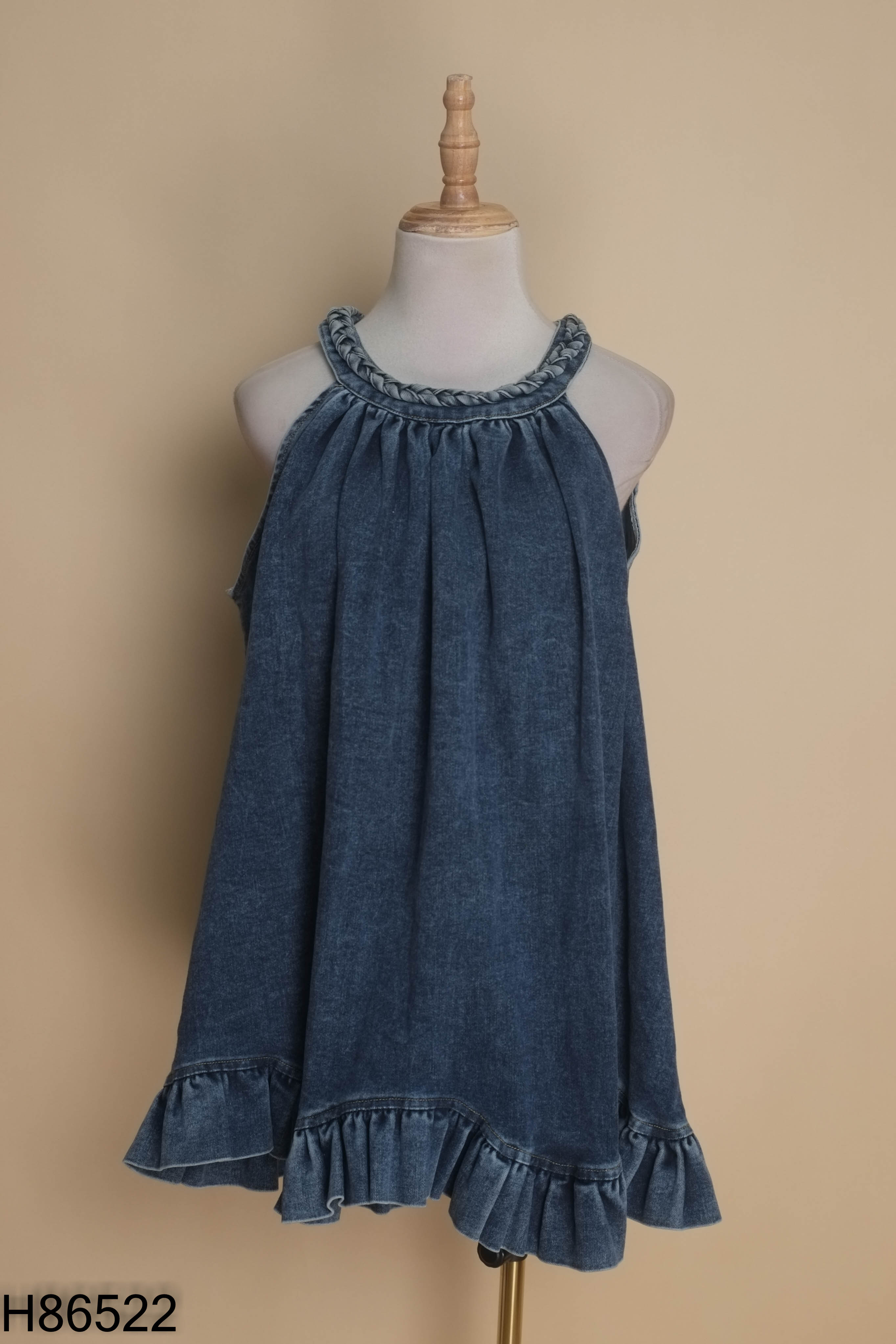 Váy jeans xanh KIM ANH BUI cổ yếm