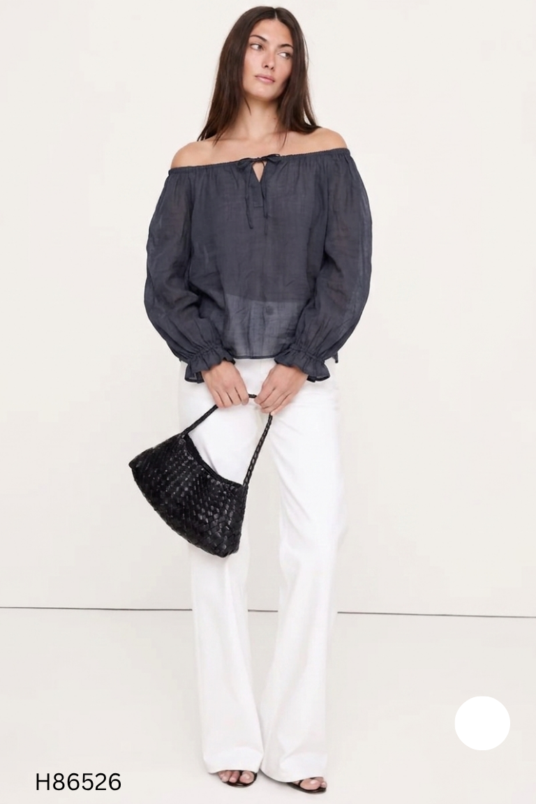 Áo linen BANANA REPUBLIC xanh than