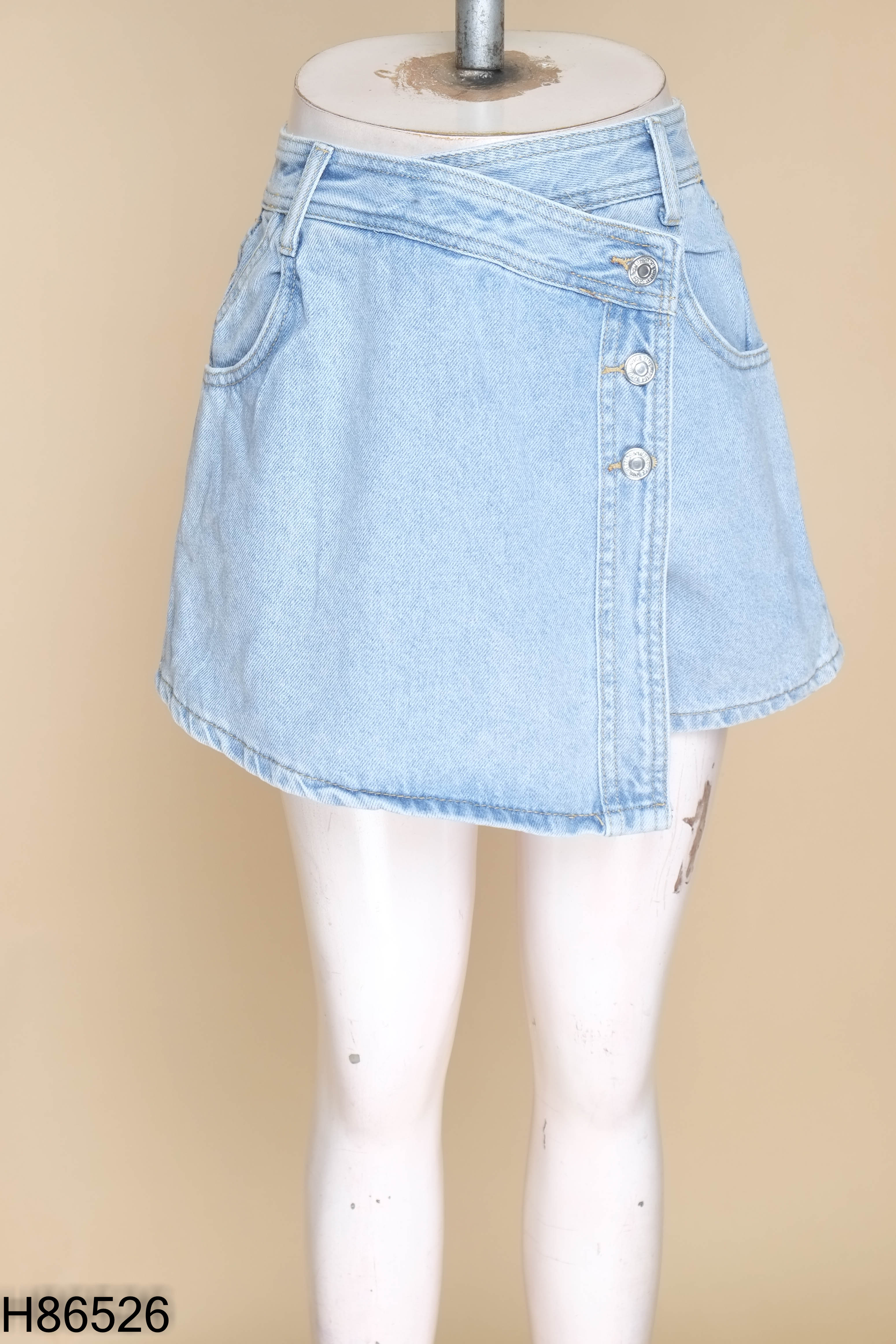 Quần giả váy jeans xanh