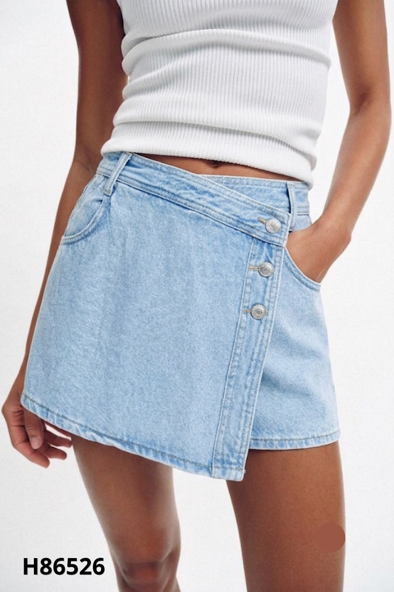 Quần giả váy jeans xanh