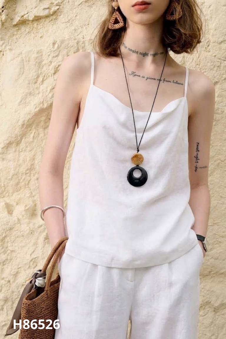 Áo hai dây CÓI DESIGN lụa trắng