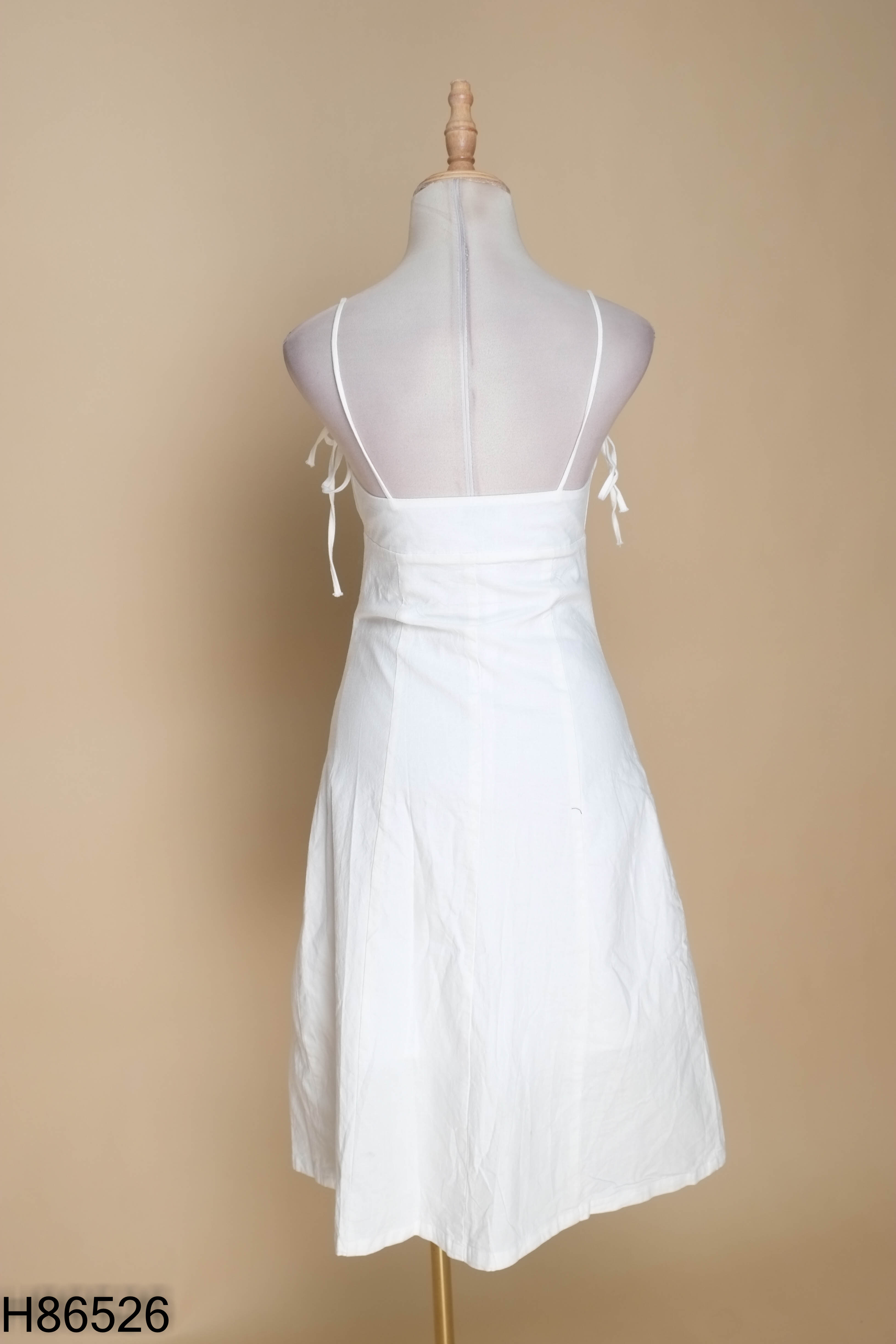 Váy hai dây linen L'APIER trắng