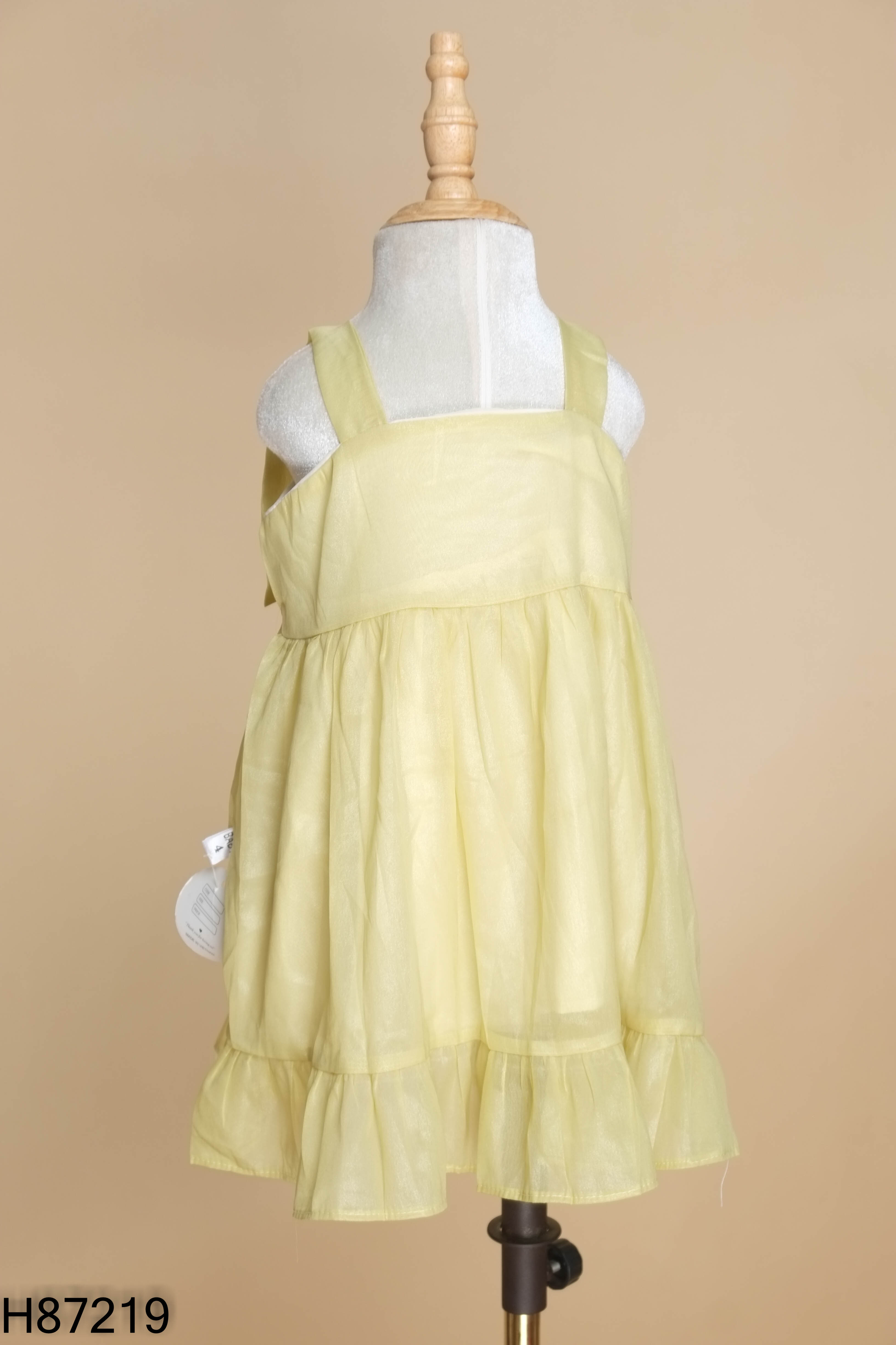 Áo voan xanh cốm đính hoa KIDS