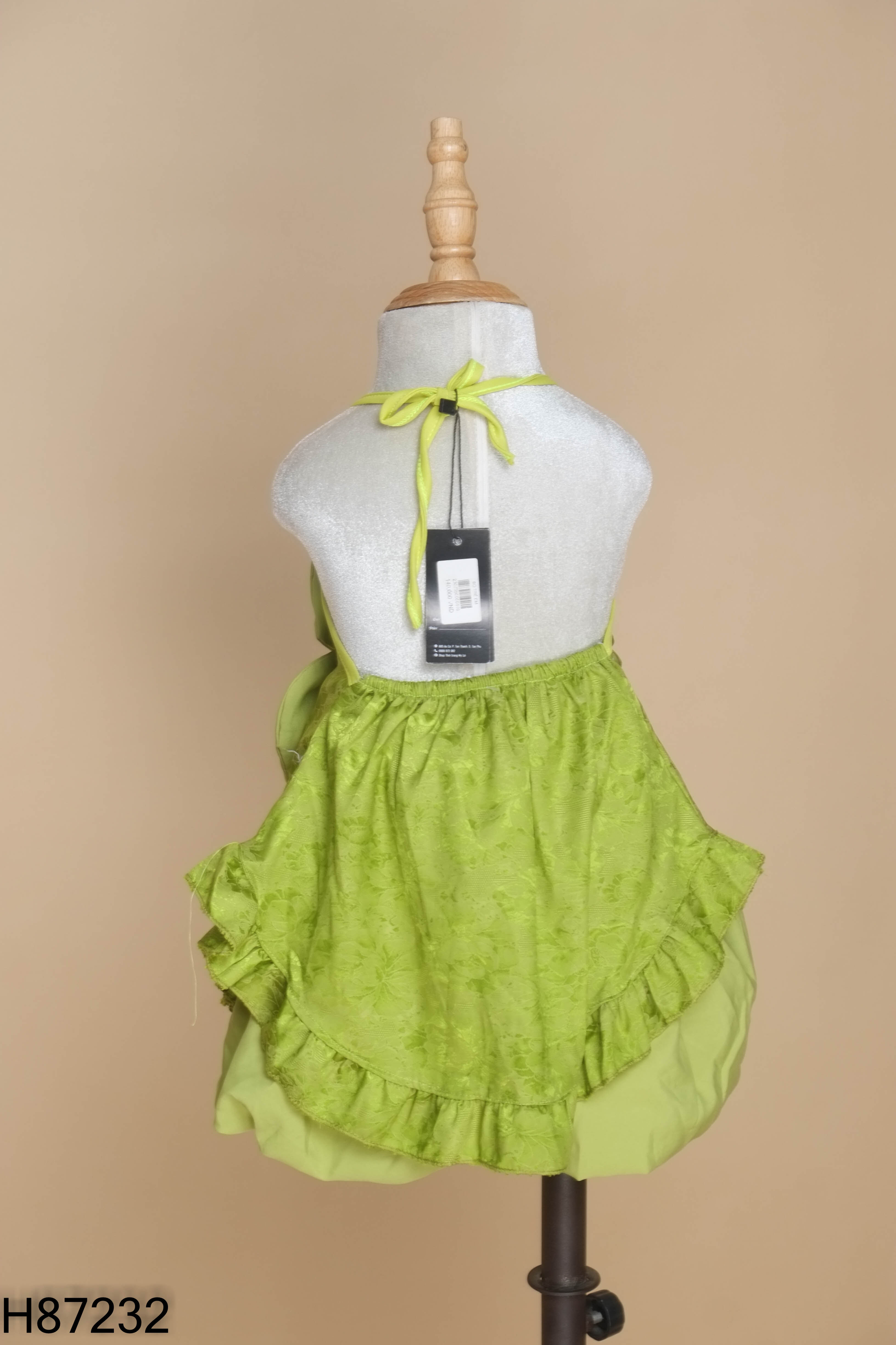 NEWTAG Set Áo yếm hoa xanh cách tân + Quần bí KIDS