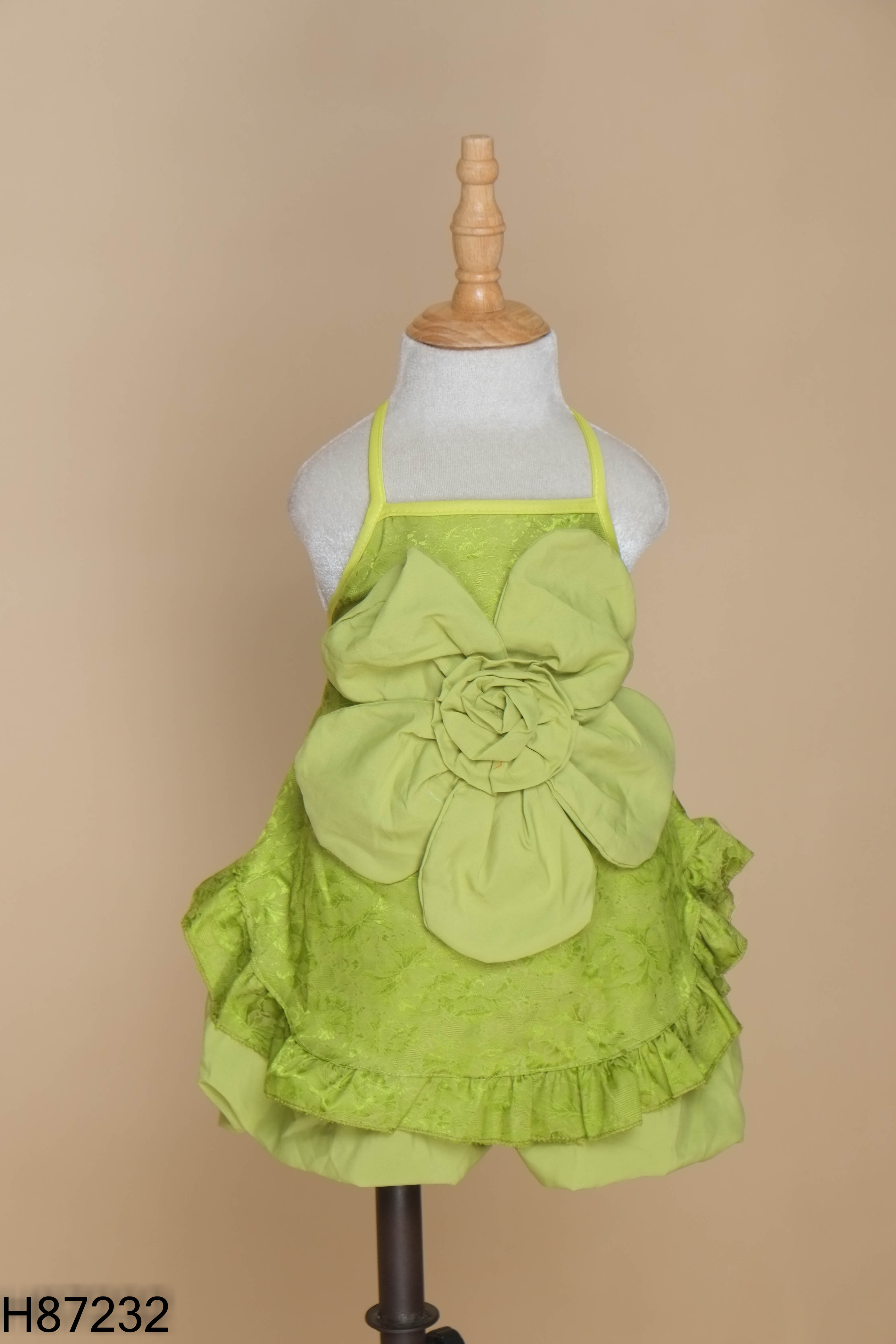 NEWTAG Set Áo yếm hoa xanh cách tân + Quần bí KIDS