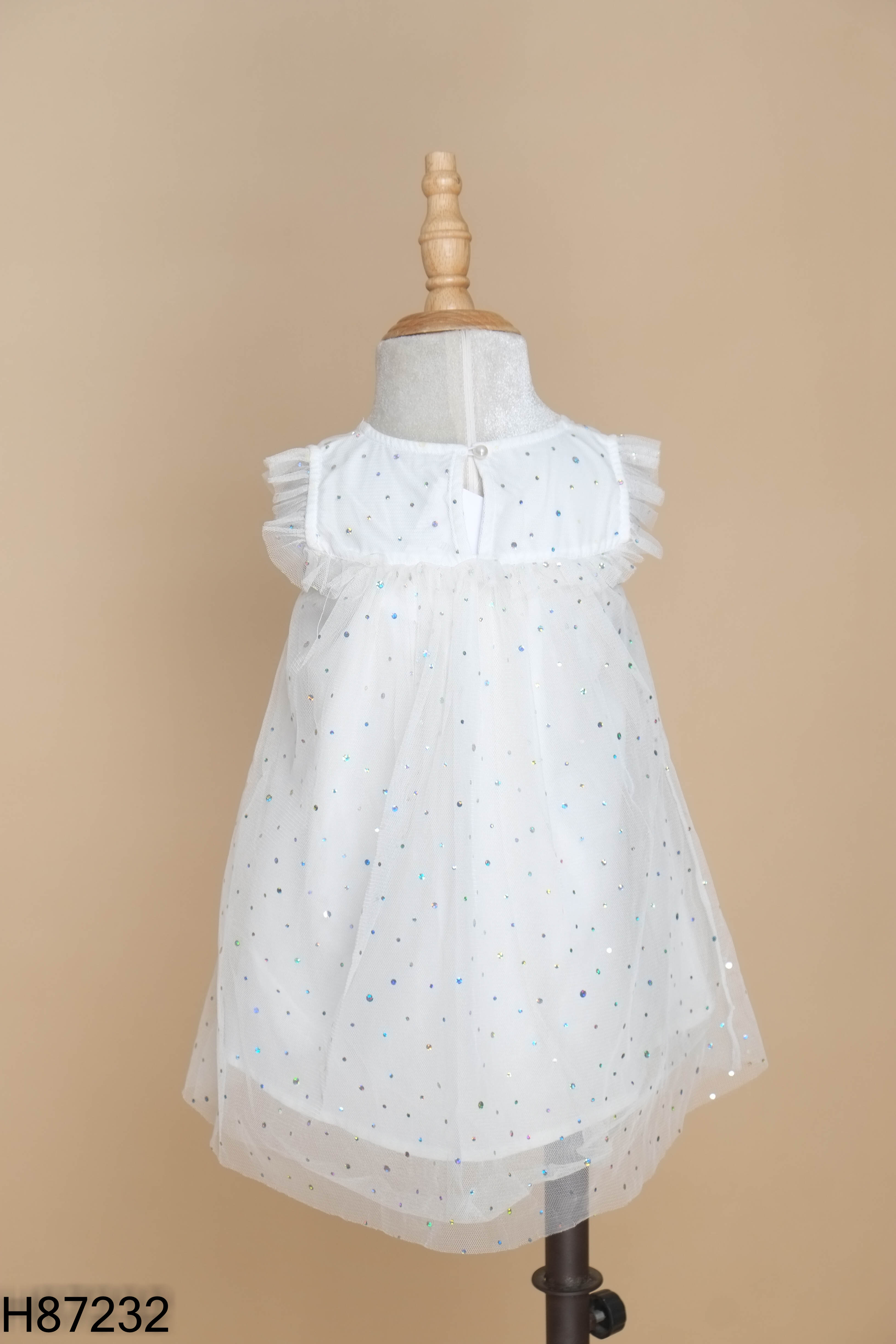 Váy lưới trắng đính sequin KIDS