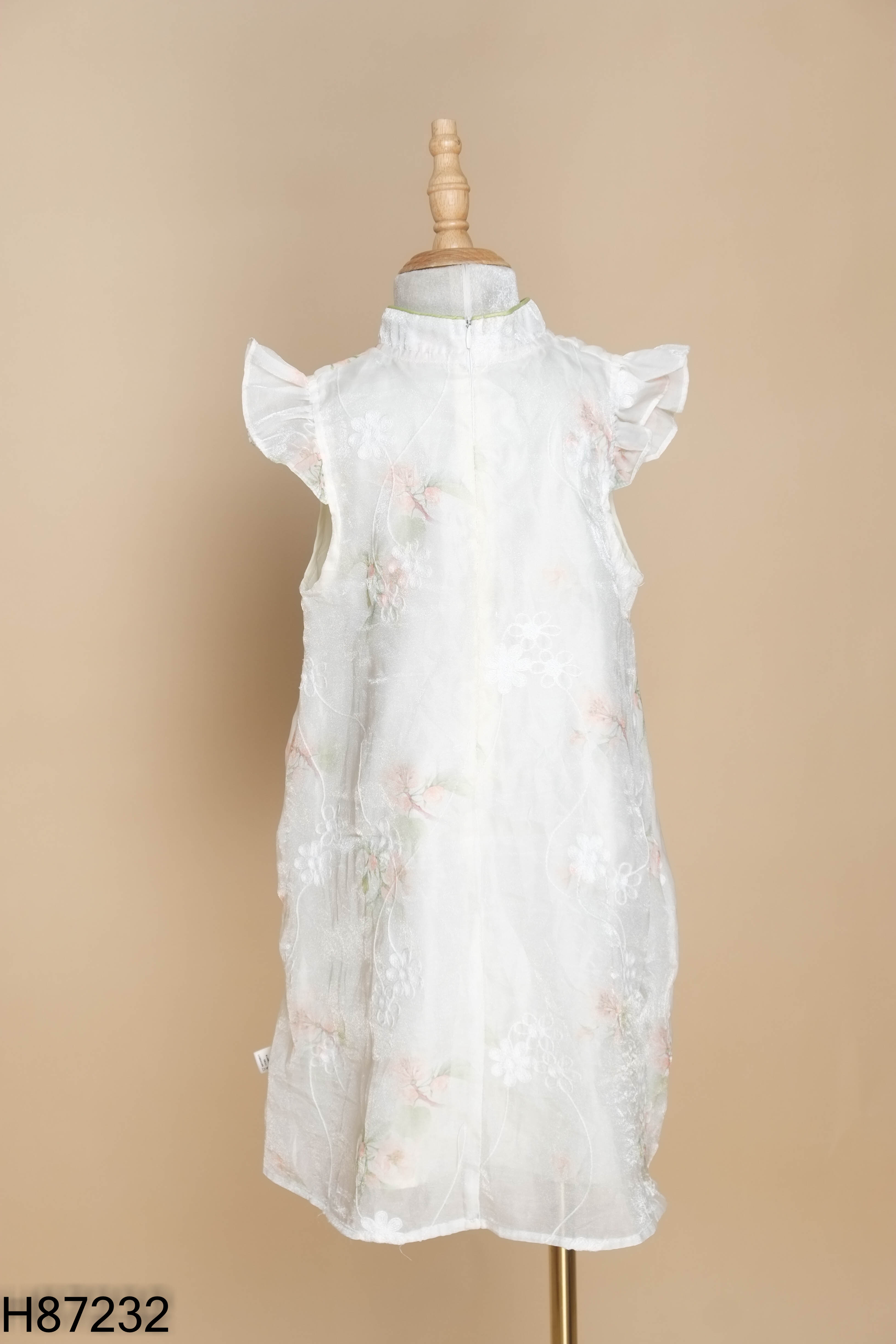 Sườn xám cách tân be xanh KIDS