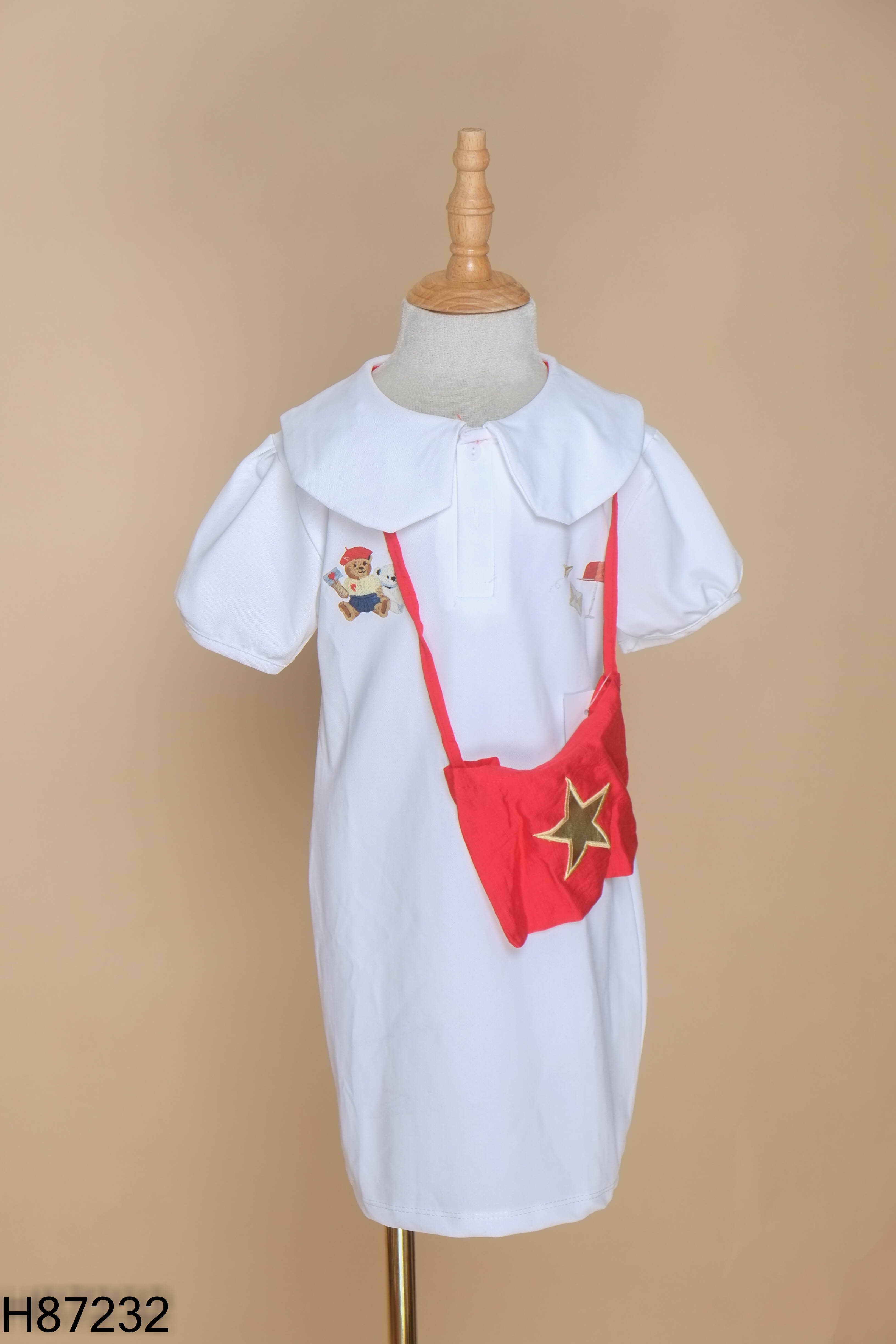 NEWTAG Váy suông trắng in hình KIDS
