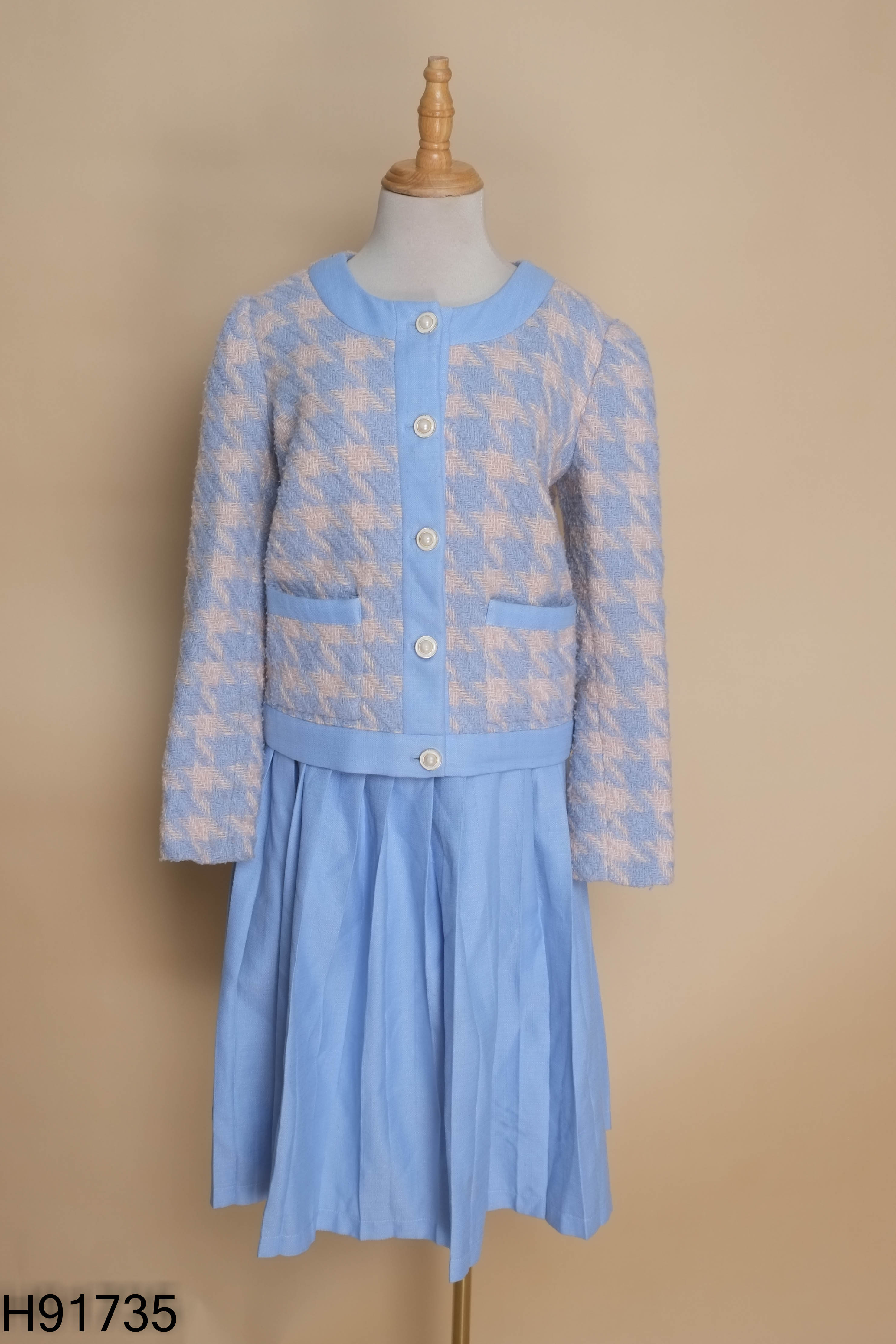 SET Áo xanh dạ NHU DANG + Chân váy xanh