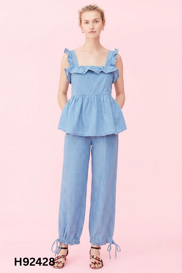 Set Áo jeans xanh bèo + quần dài