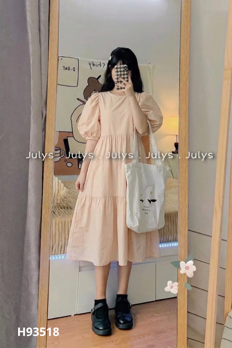 Váy suông be trơn tay dài